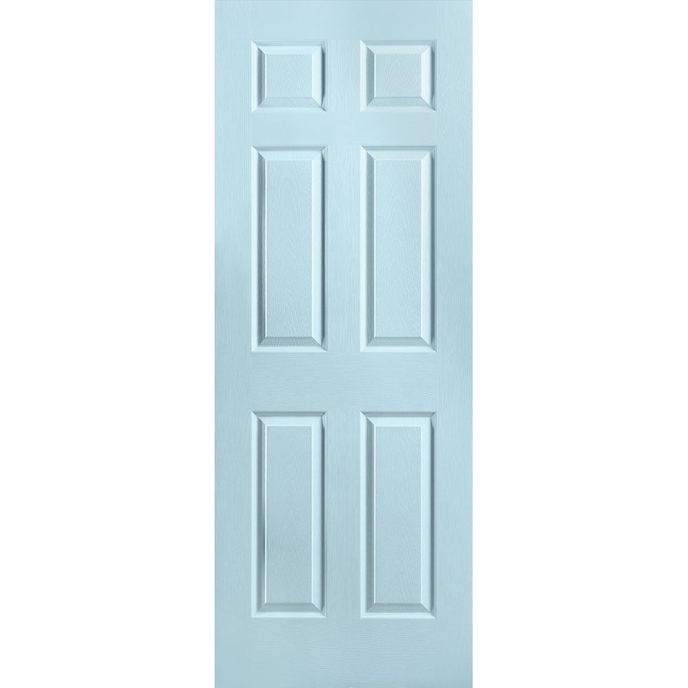 Masonite 1316628 Traditional 30-in x 80-in Sea Mist 6-panel Textured Hollow core Prefinished Molded composite Slab Door