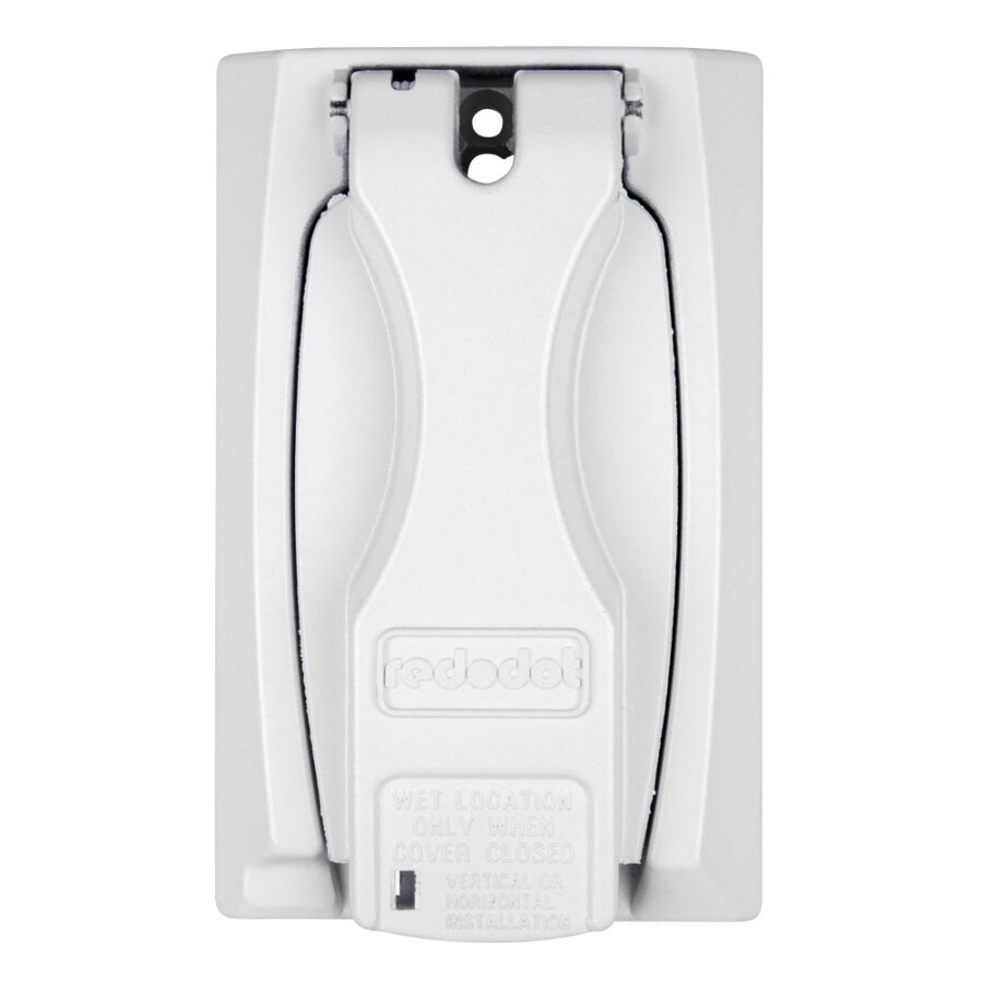 REDDOT DCCU-WH 1 -Gang Rectangle White Metal Weatherproof Electrical Box Cover
