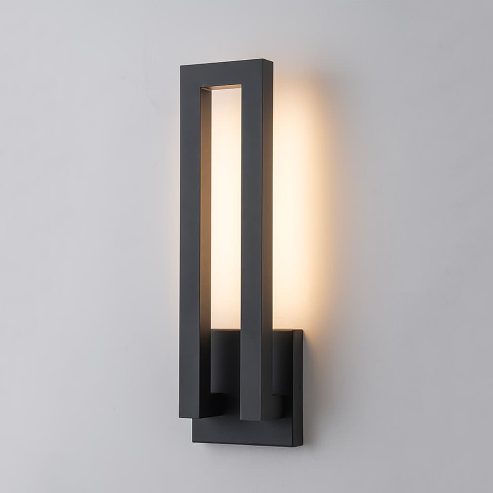 C Cattleya LLA2588-LIN-W 22.5-in H Matte Black Hardwired Integrated LED Outdoor Wall Light