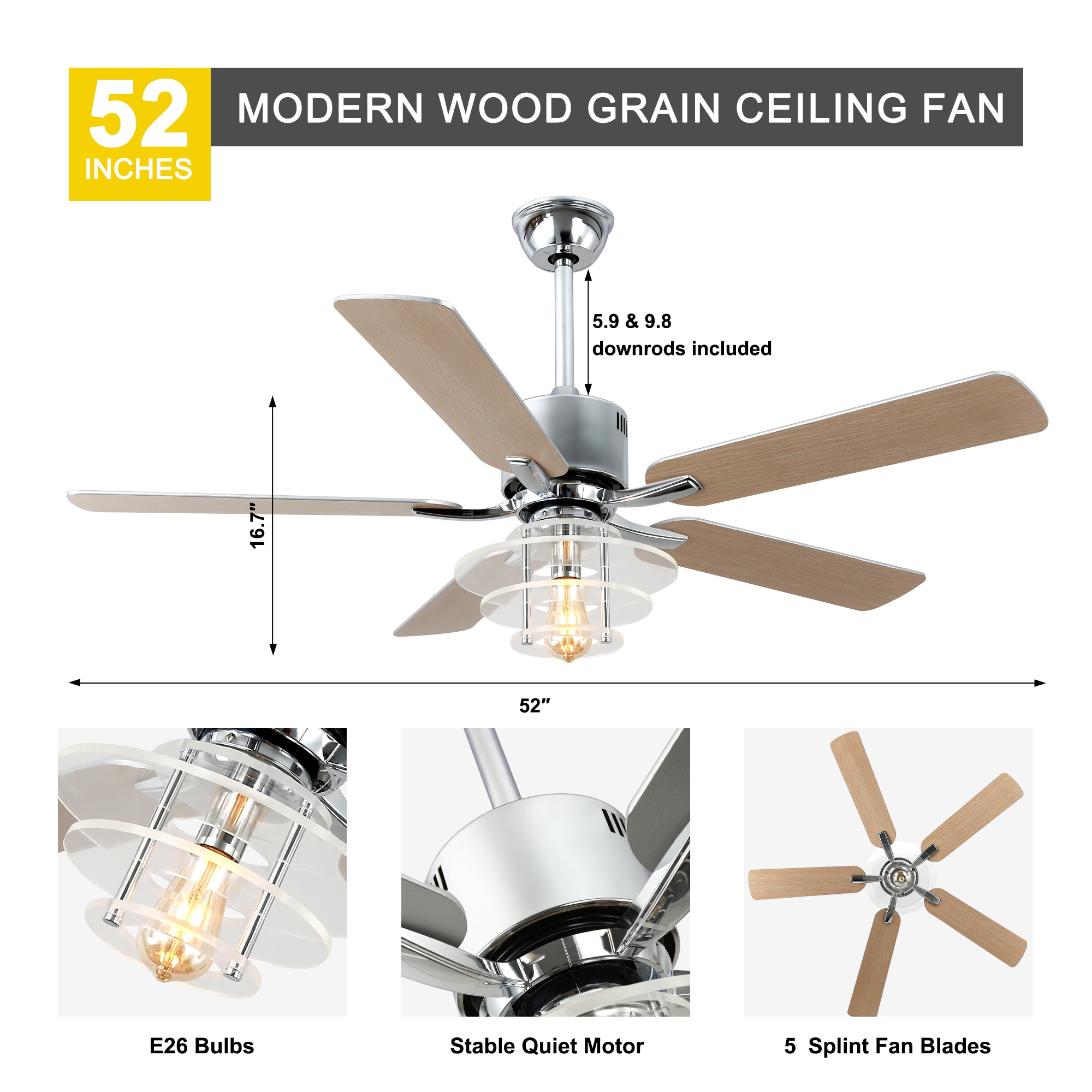 Oaks Decor DC5222OKEL-C Ceiling-Fans - View #6