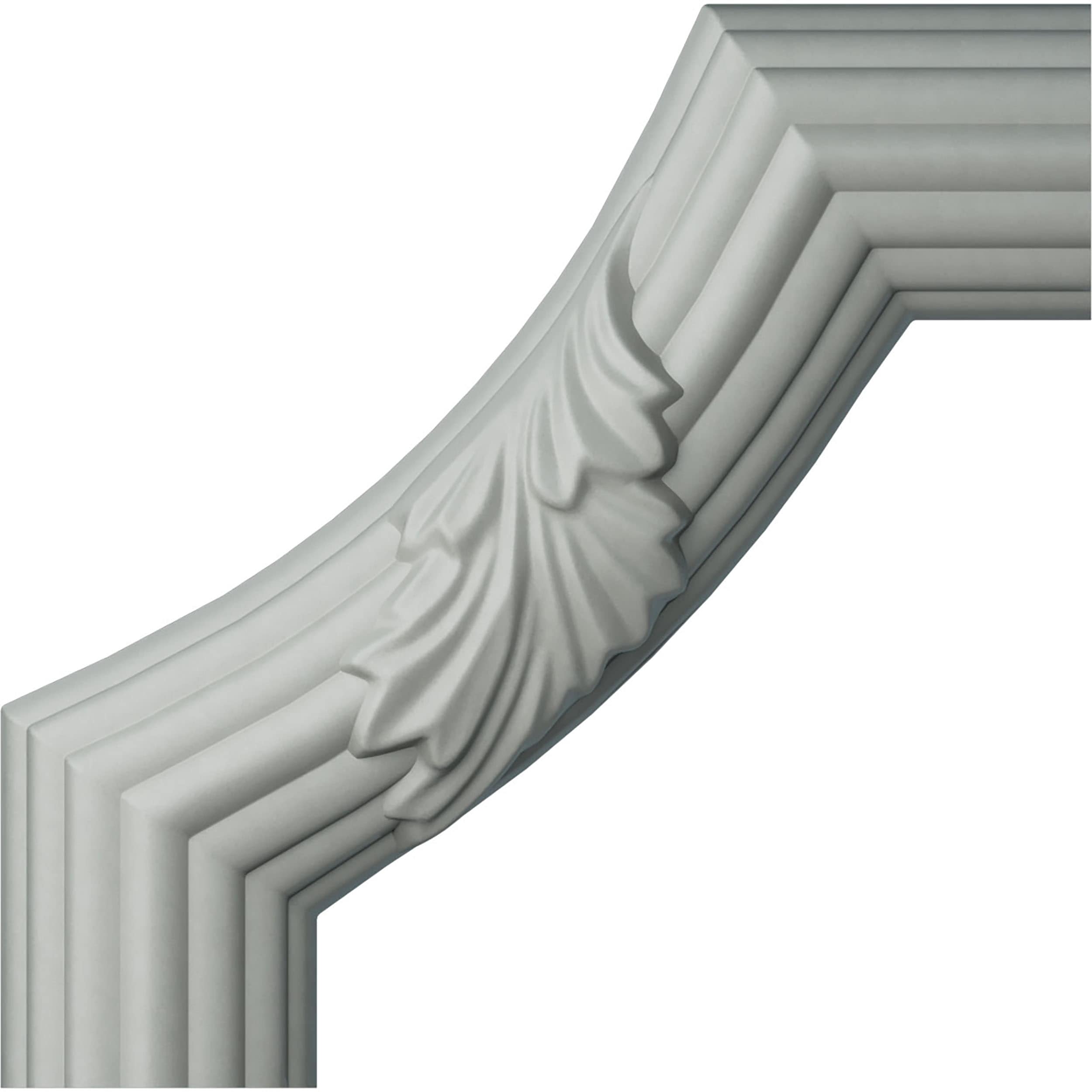 Ekena Millwork PML06X06AC Reeded Acanthus Leaf Primed Urethane Panel Corner Picture Frame Moulding