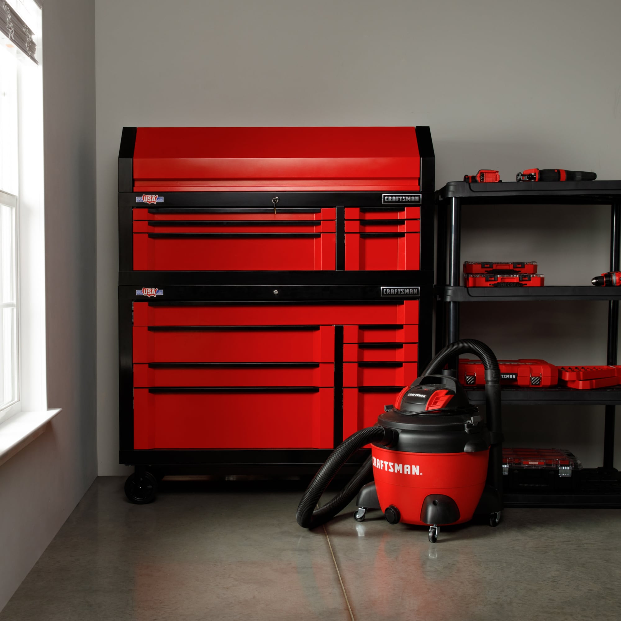 CRAFTSMAN 3000 Series 54 in W x 24.5 in H 6 Drawer Steel Tool Chest Red in the Top Tool Chests department at Lowes