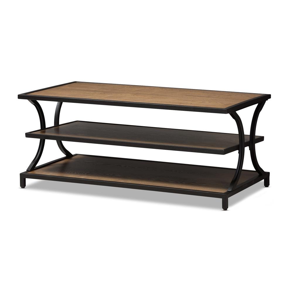 Baxton Studio Lancashire Walnut Industrial Coffee Table at Lowes