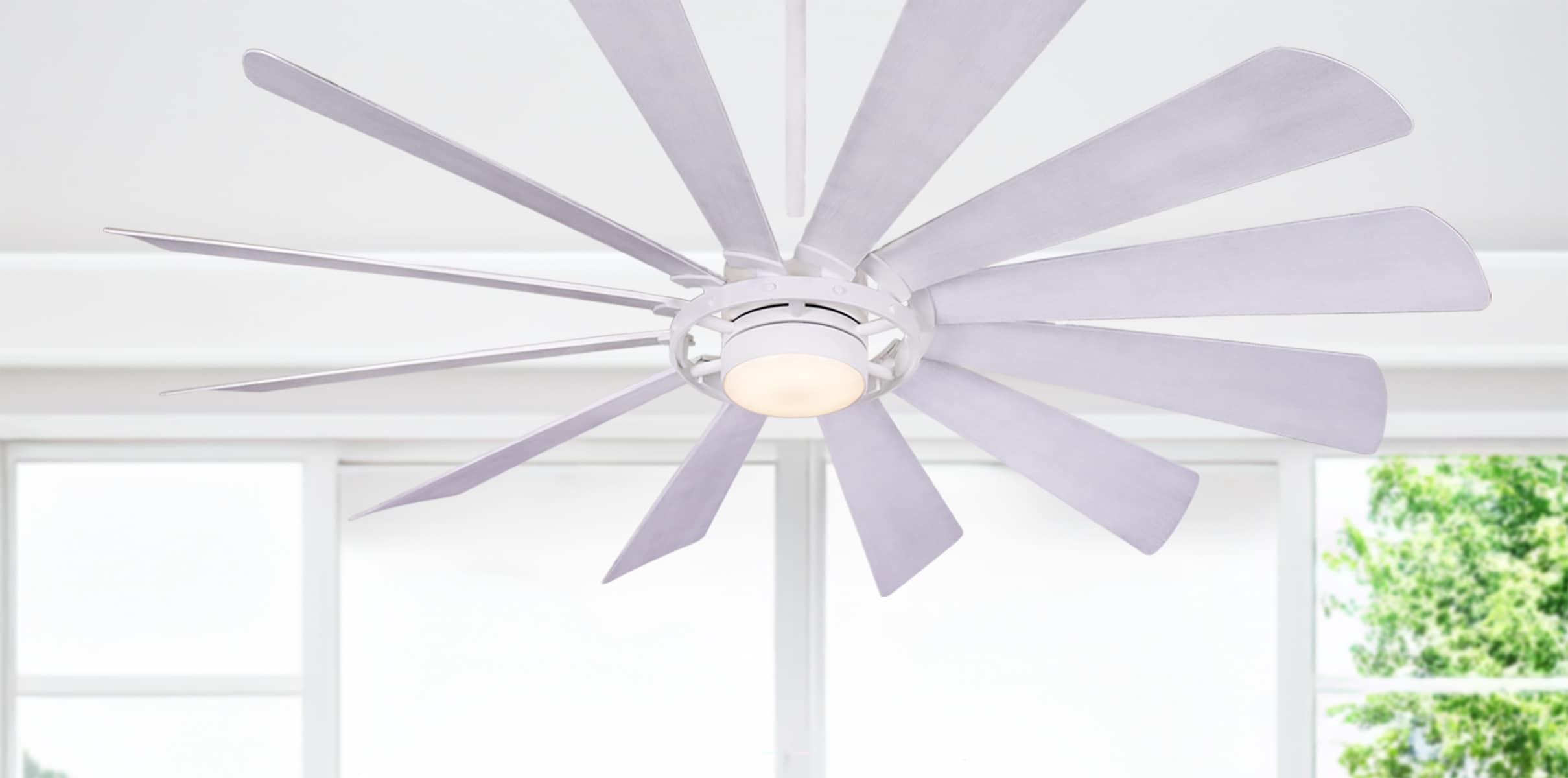 Hinkley Hover 60-in Matte Black with Koa Blades Integrated LED Indoor/Outdoor Smart Ceiling Fan with Light and Remote (3-Blade) 900760FMB-LWD Sansujyuku sansujyuku.com