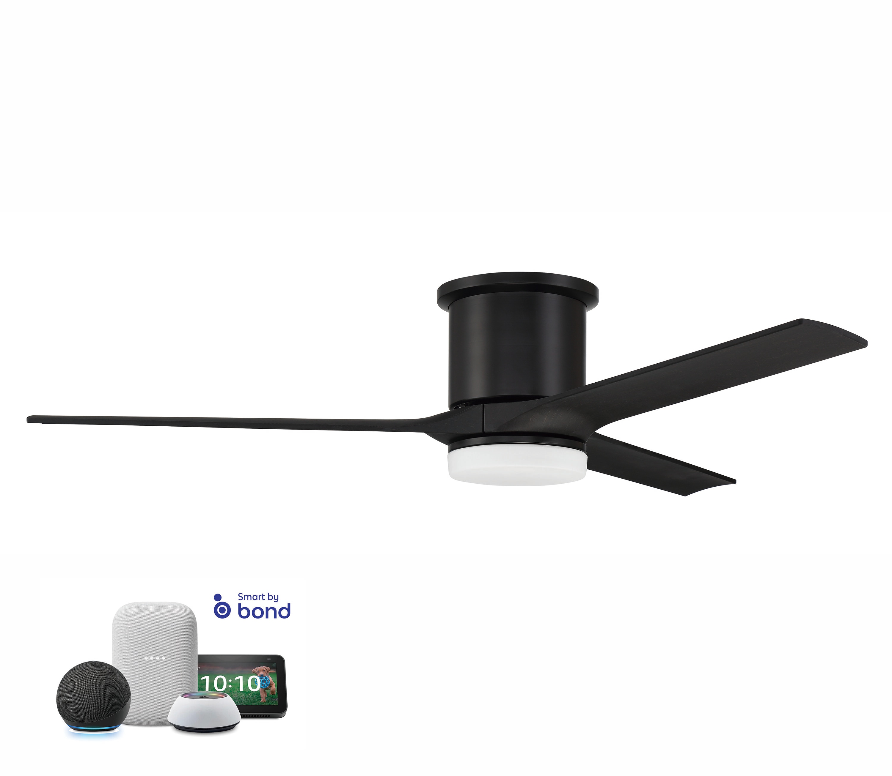 Craftmade Burke 60-in White Integrated LED Indoor/Outdoor Flush Mount Smart Propeller Ceiling Fan with Light and Remote (3-Blade) BRK60W3 Sansujyuku sansujyuku.com