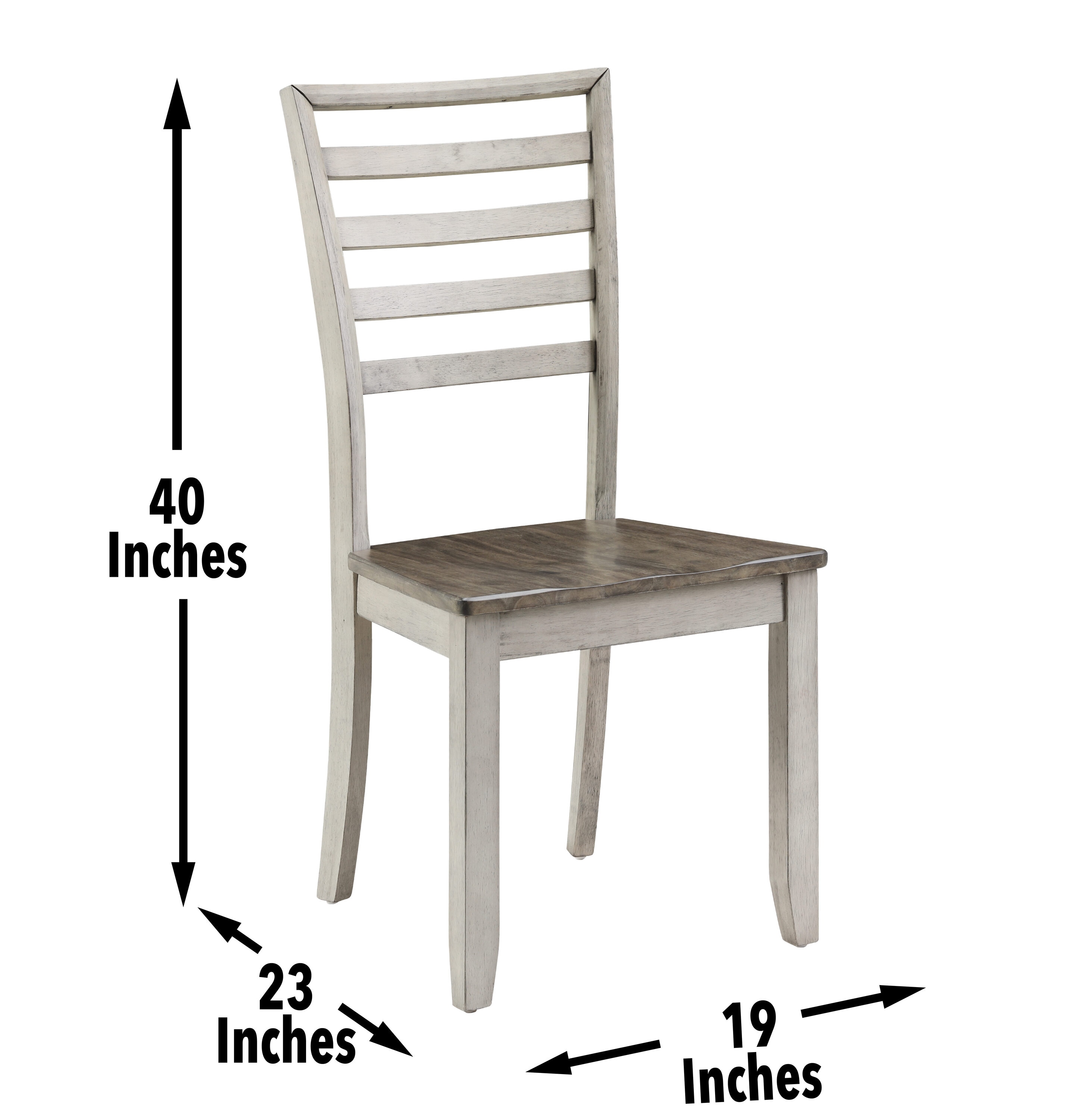 Smoky Honey Gray Ladderback Wood Side Chair Set