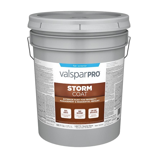 Valspar Pro Storm Coat Neutral Flat Exterior Tintable Paint (Actual Net Contents: 580-fl oz) Valspar Pro Storm Coat Neutral Flat Exterior Tintable Paint (Actual Net Contents: 580-fl oz)