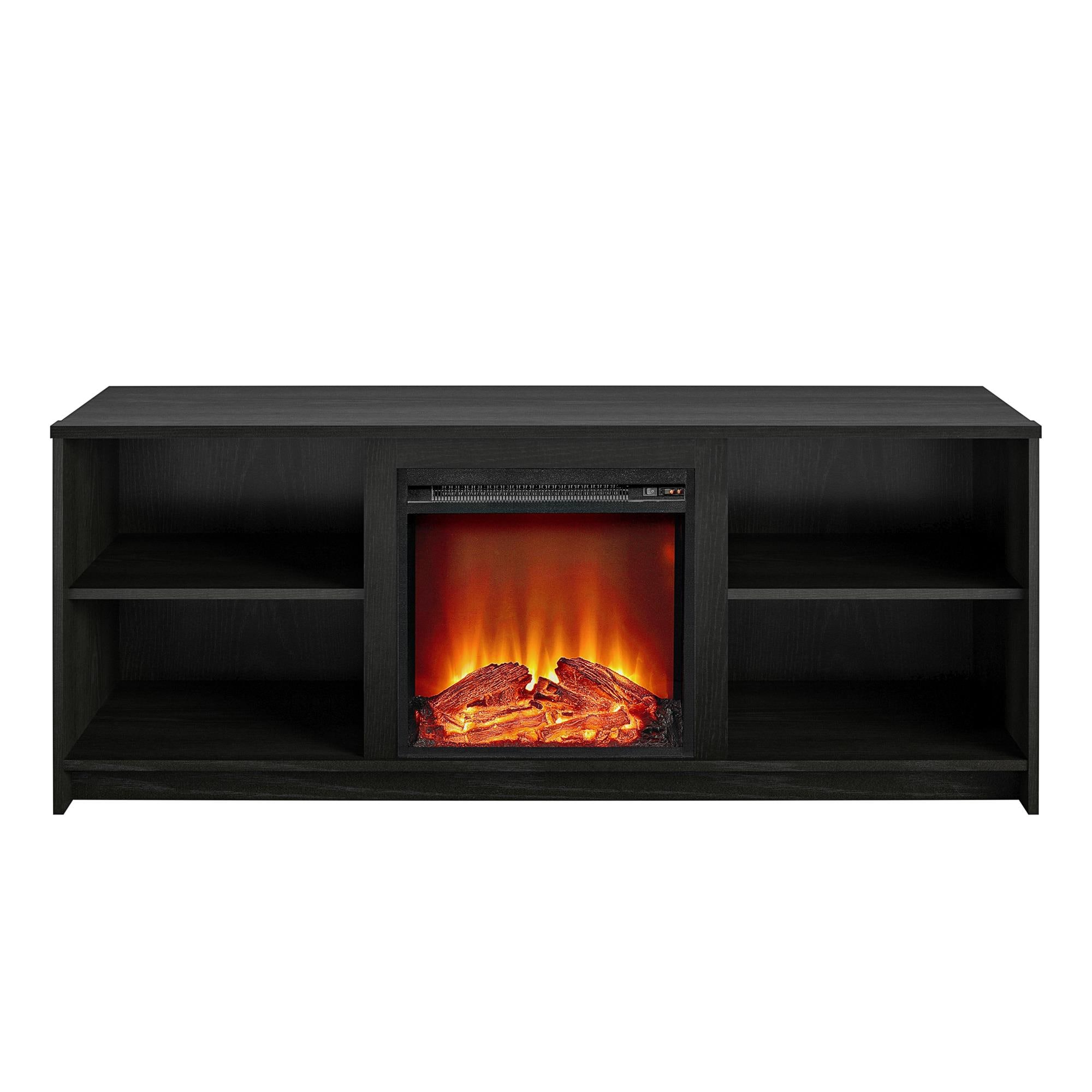 Ameriwood Home 59.69-in W Black Oak Fan-forced Electric Fireplace DE96771 Uae Electronic uaeelectronic.com