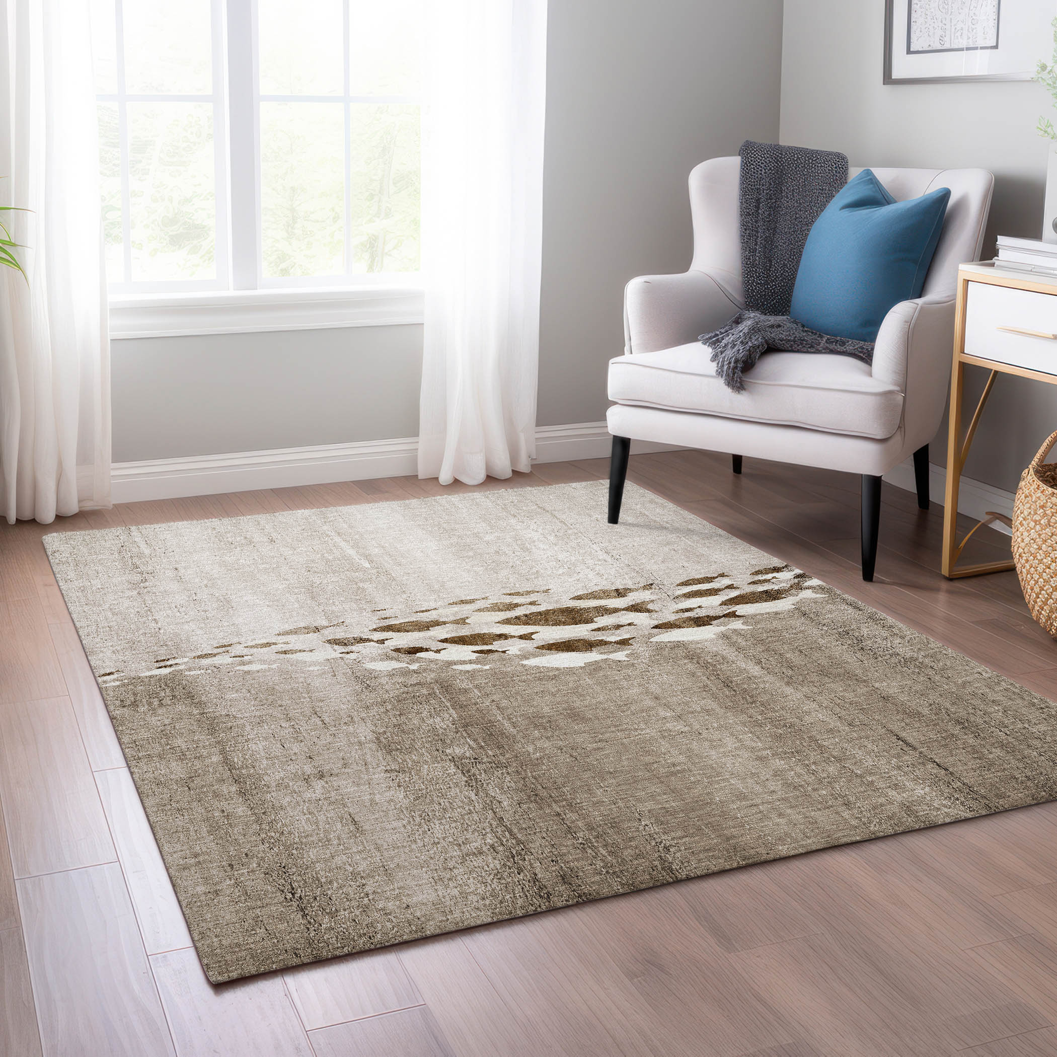 Addison Rugs ACN627TP9X12 Chantille ACN627TP 9 x 12 (ft) Polyester Taupe Rectangular Indoor/Outdoor Geometric Machine washable Area rug