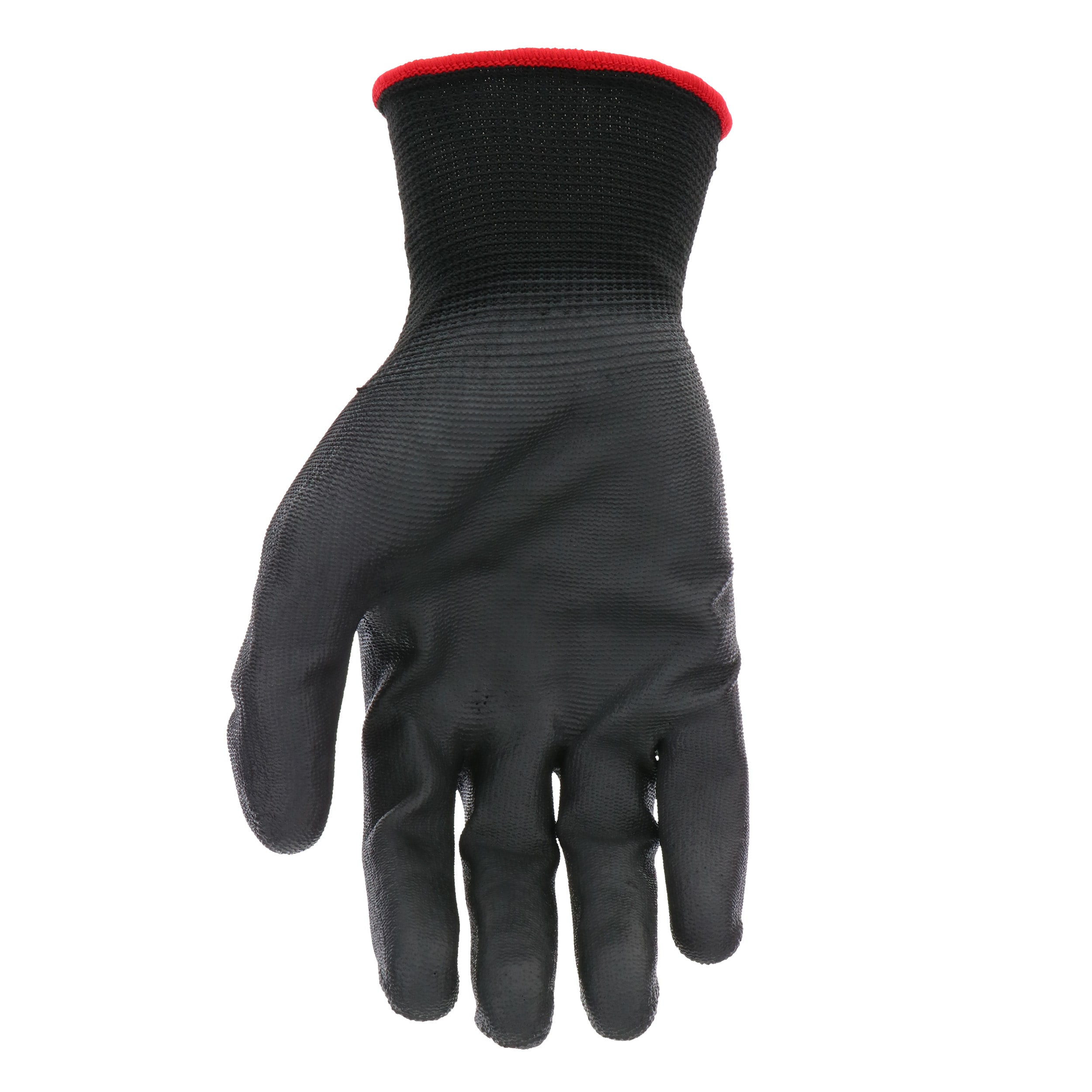 Blue Hawk Large 3-Pack Mens Polyester Polyurethane Dipped Multipurpose Gloves in Black | LW37165-L3P