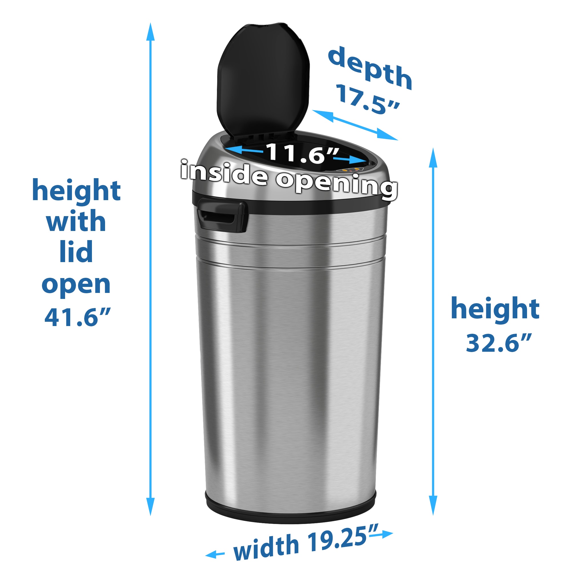 Itouchless Itouchless IT23RC 23-Gallon Stainless-Steel Touchless Trash Can  IT23RC