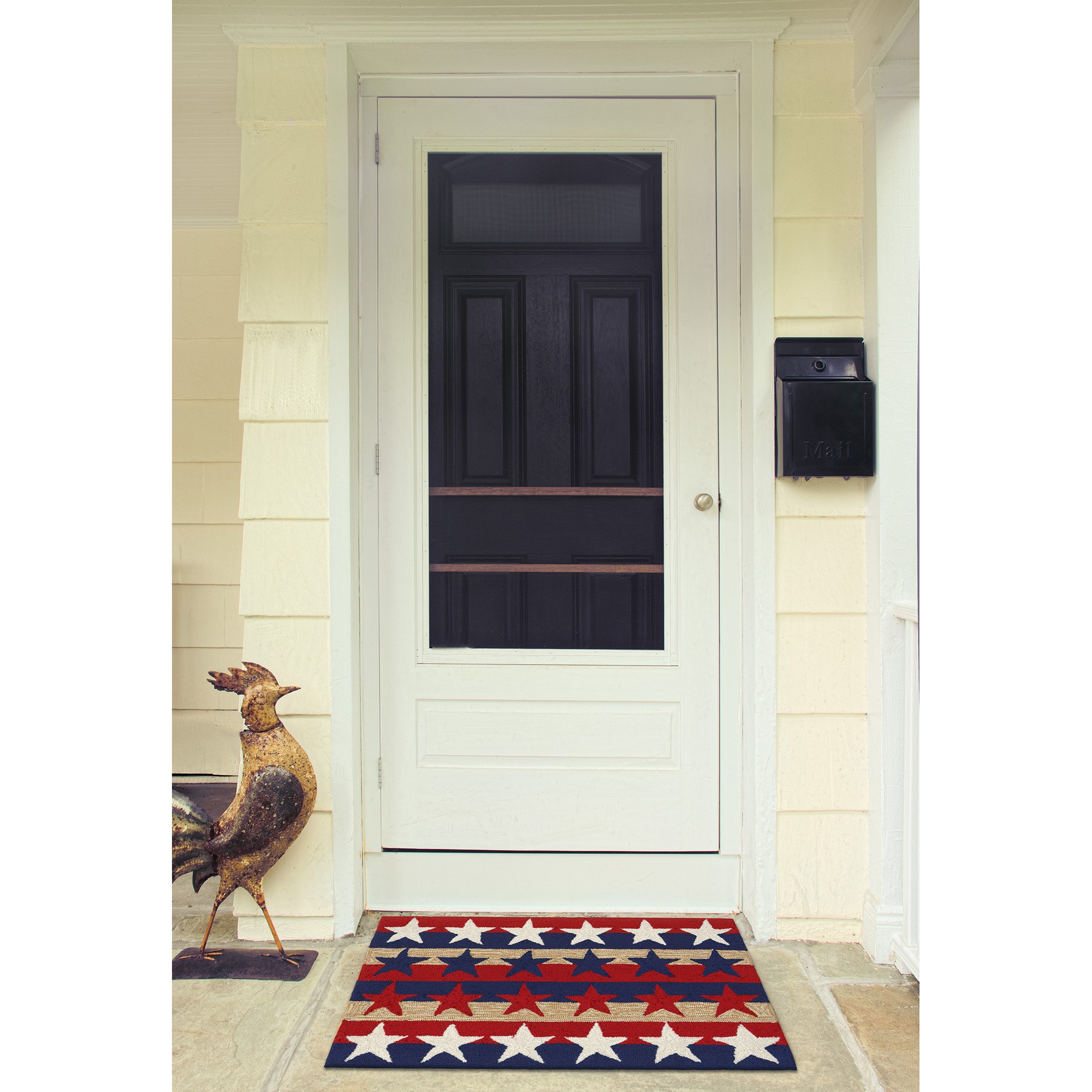 Liora Manne FTP12180414 2-ft x 3-ft Americana Polyester Rectangular Indoor or outdoor Decorative Patriotic Door mat