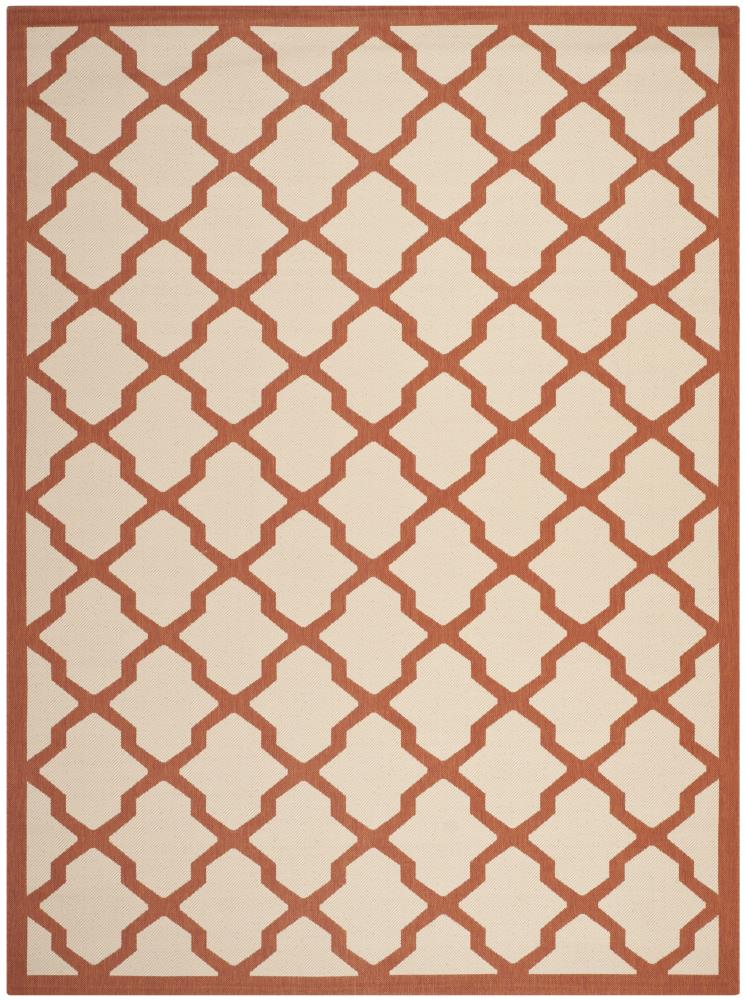 Safavieh CY6903-231-8 Courtyard Dian 8 x 11 (ft) Loomed Polypropylene Beige/Terracotta Rectangular Indoor/Outdoor Trellis Area rug
