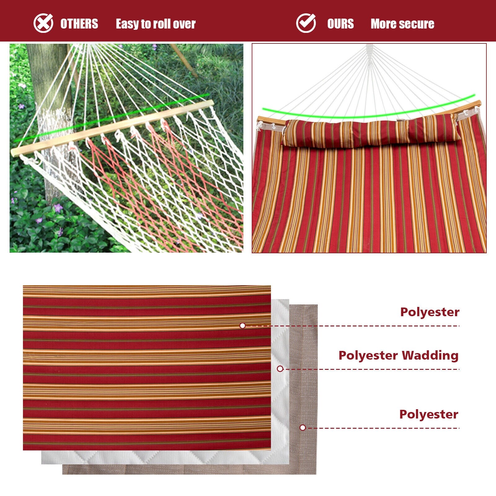 WELLFOR TDG10458RE hammocks - View #6
