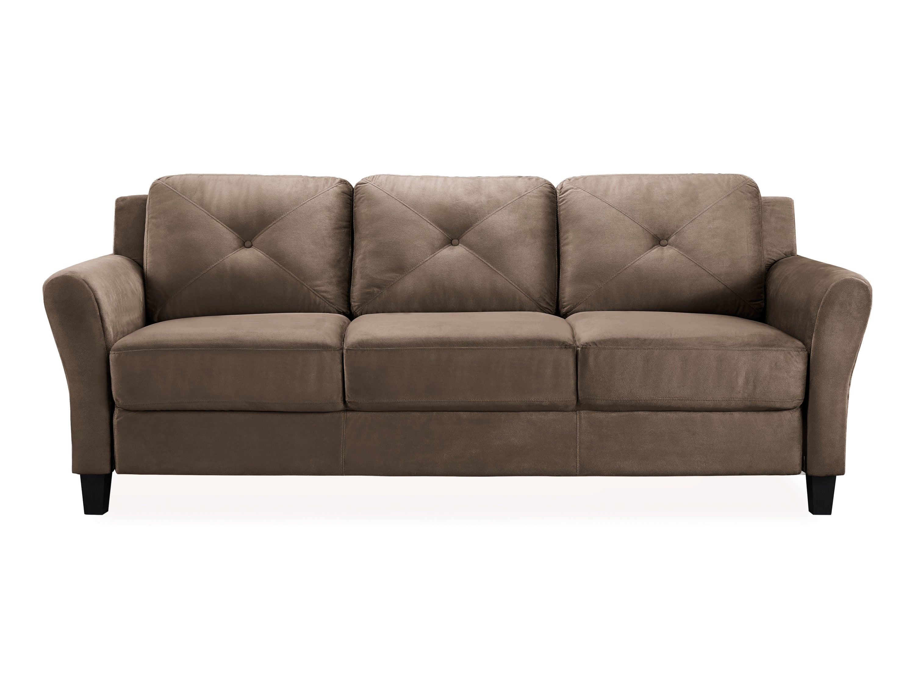 Lifestyle Solutions Harmony 80.3-in Casual Brown Microfiber 3-seater Sofa  in the Couches, Sofas & Loveseats department at