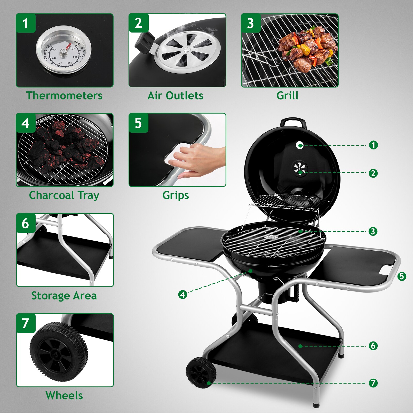 Winado LO1G57000850 Charcoal-Grills - View #3