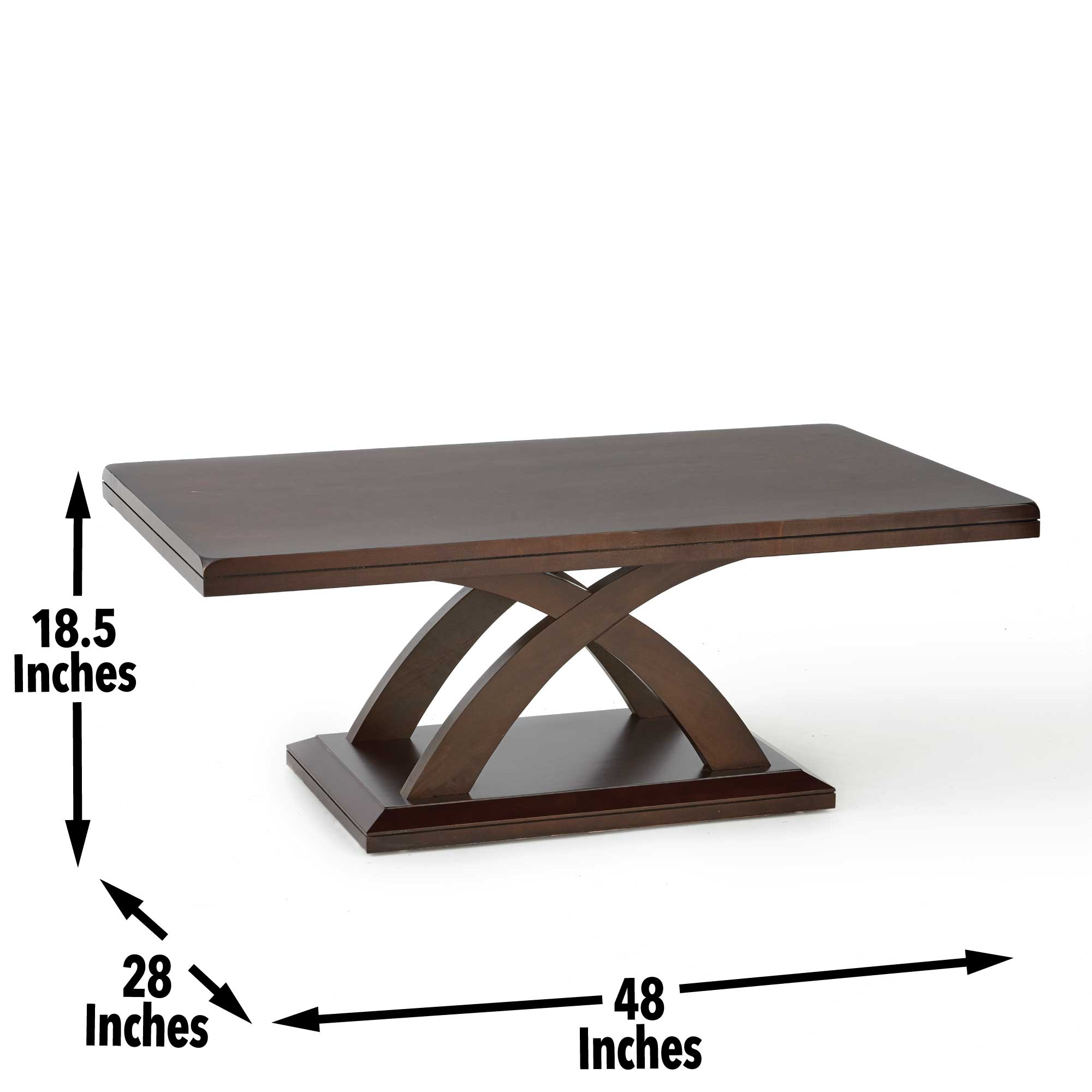 Jocelyn Espresso Cherry Rectangular Wood Cocktail Table