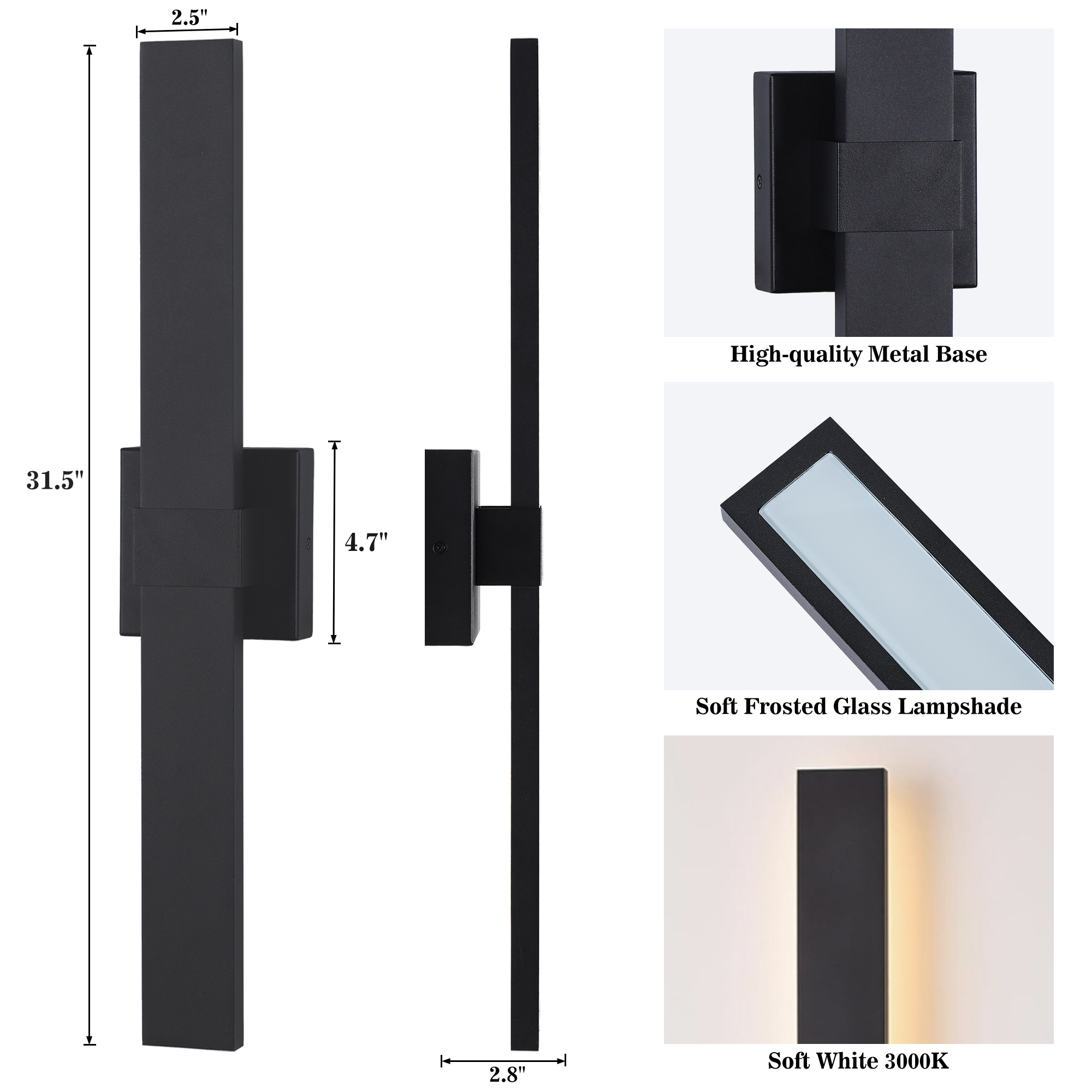 LamQee 06FTL0276CBK Outdoor-Wall-Lighting - View #3