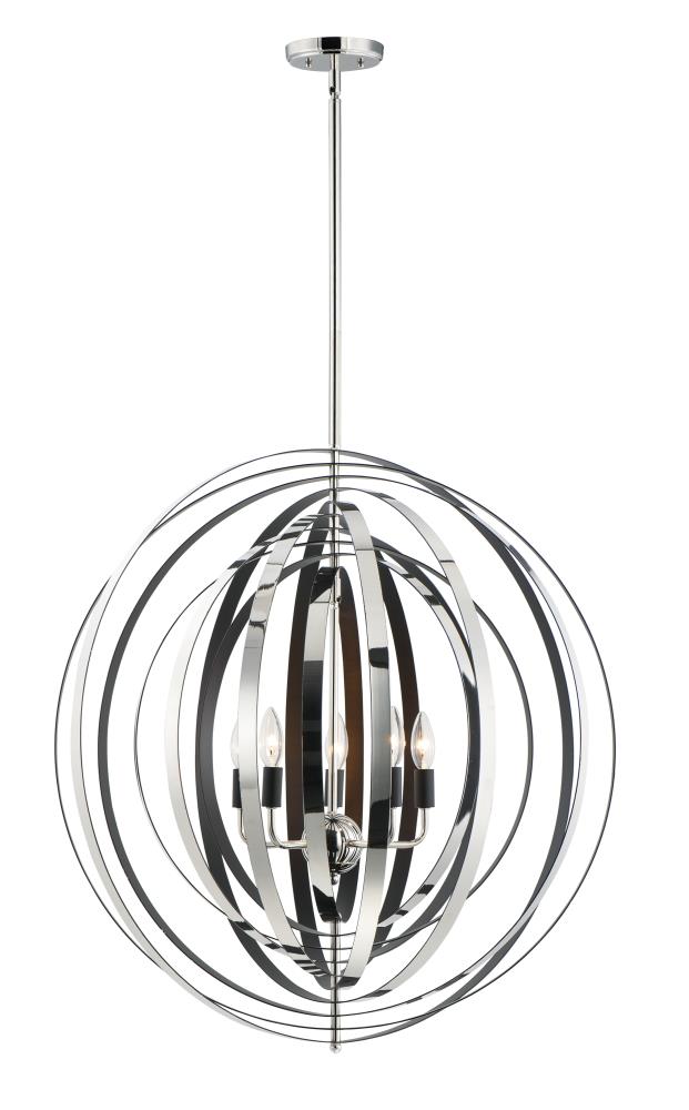 Maxim Lighting 28675PNBK Radial 60 -Light Polished Nickel/Black Modern/contemporary Clear glass Geometric Large Hanging Pendant light