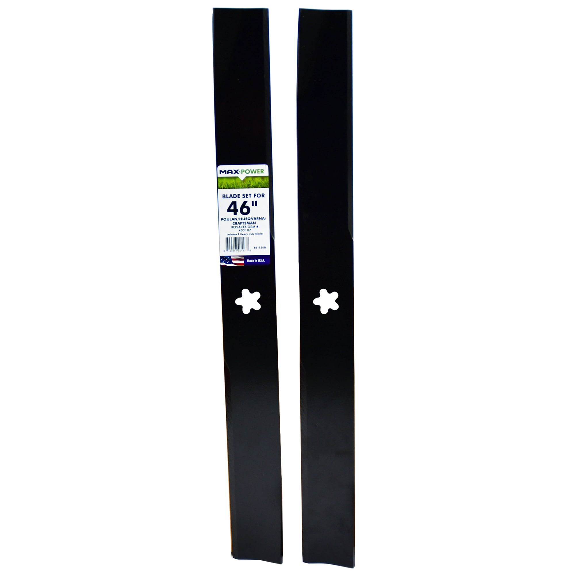 MaxPower 561750B 46-in Deck Standard Mower Blade for Riding Lawn 2 -Pack