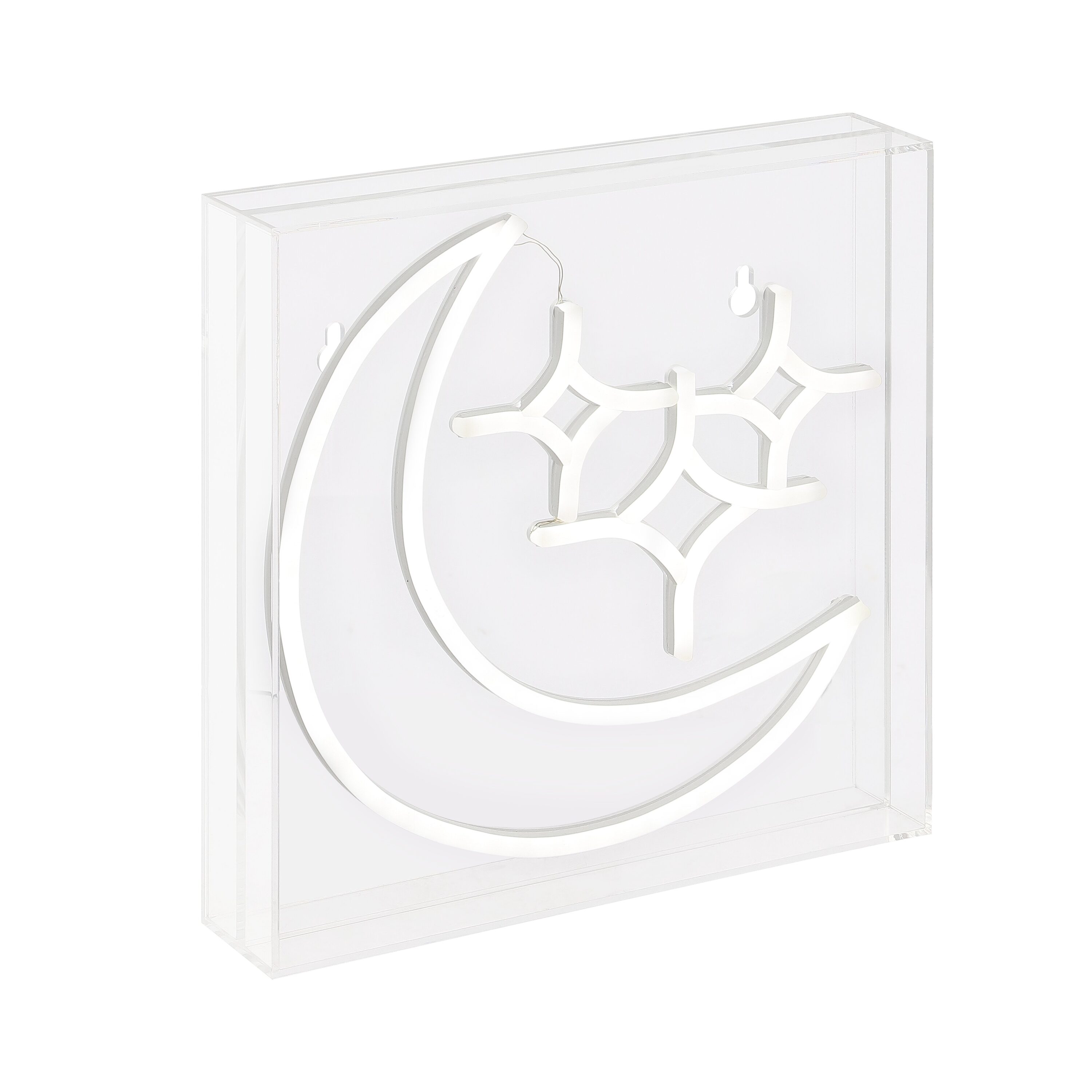 JONATHAN  Y NEN1034A Starry Crescent 10-Inches Constant Neon Cheers Lighted Sign