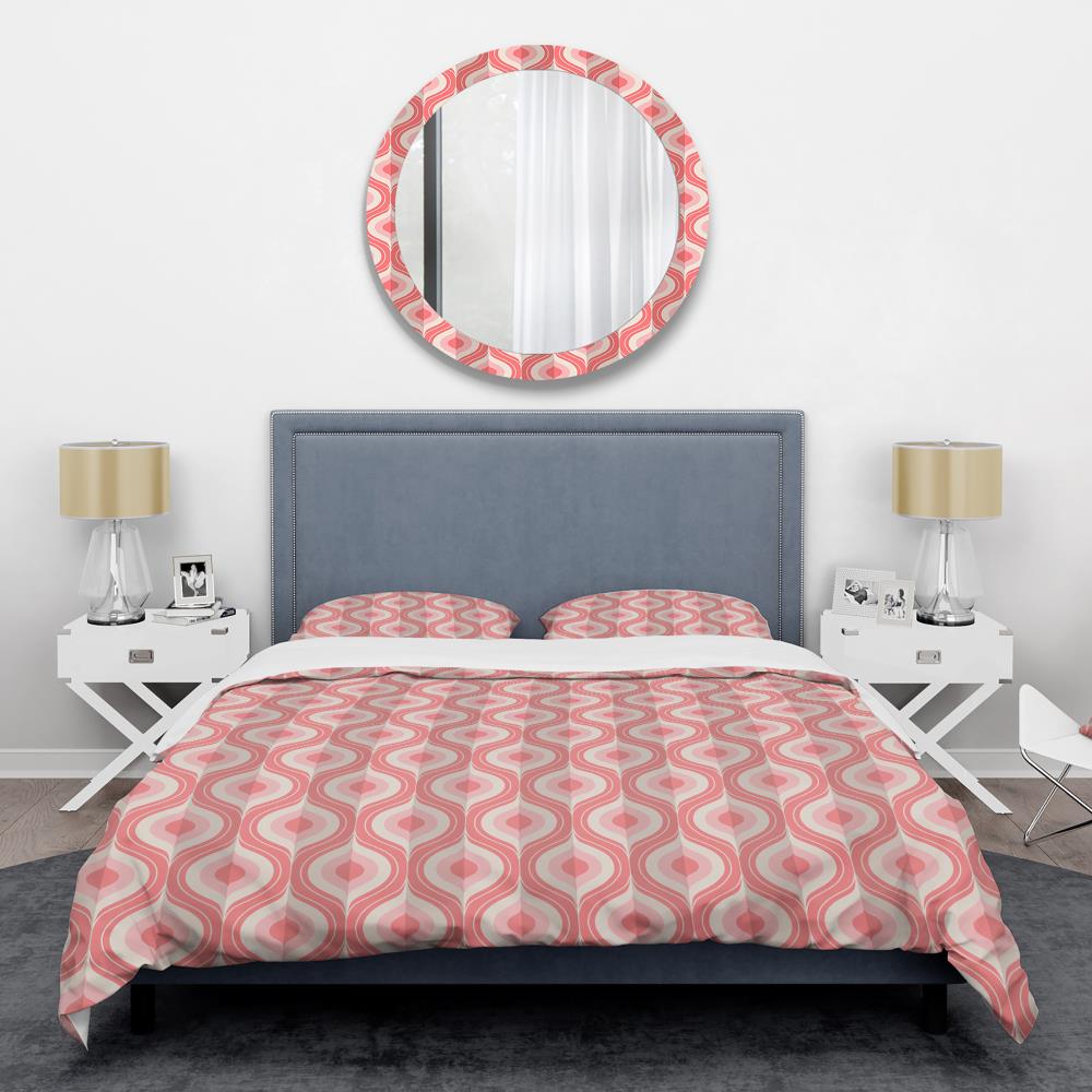 Designart BED24042-Q 3 -Piece Pink Queen Duvet cover Set