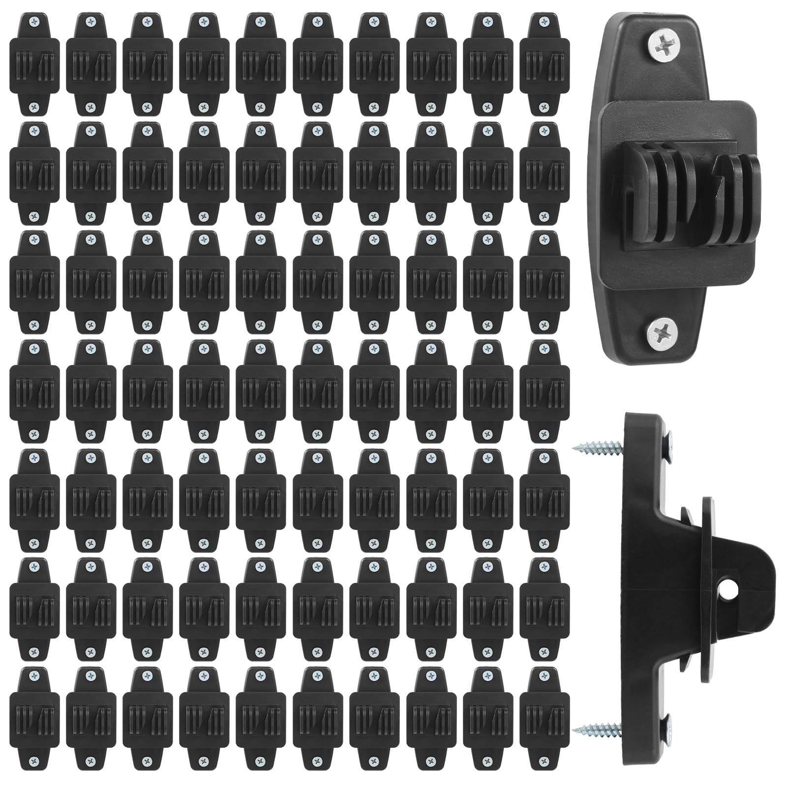 Etokfoks  UV Stabilized Plastic Electric Fence Insulator Set for Wood Post Claw Design with Screws 3 35 x 1 57 Inch 100 Pack