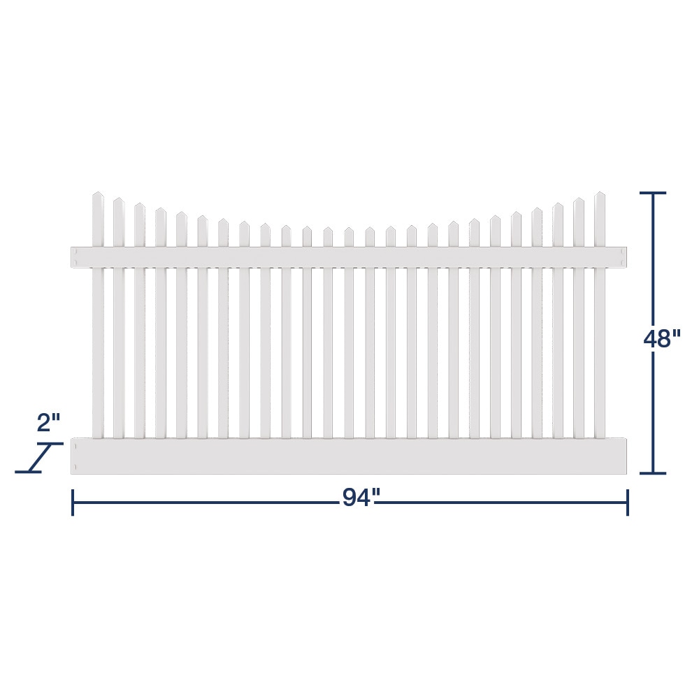 Freedom Keswick 4-ft H x 8-ft W White Vinyl Fence Panel in the Vinyl ...