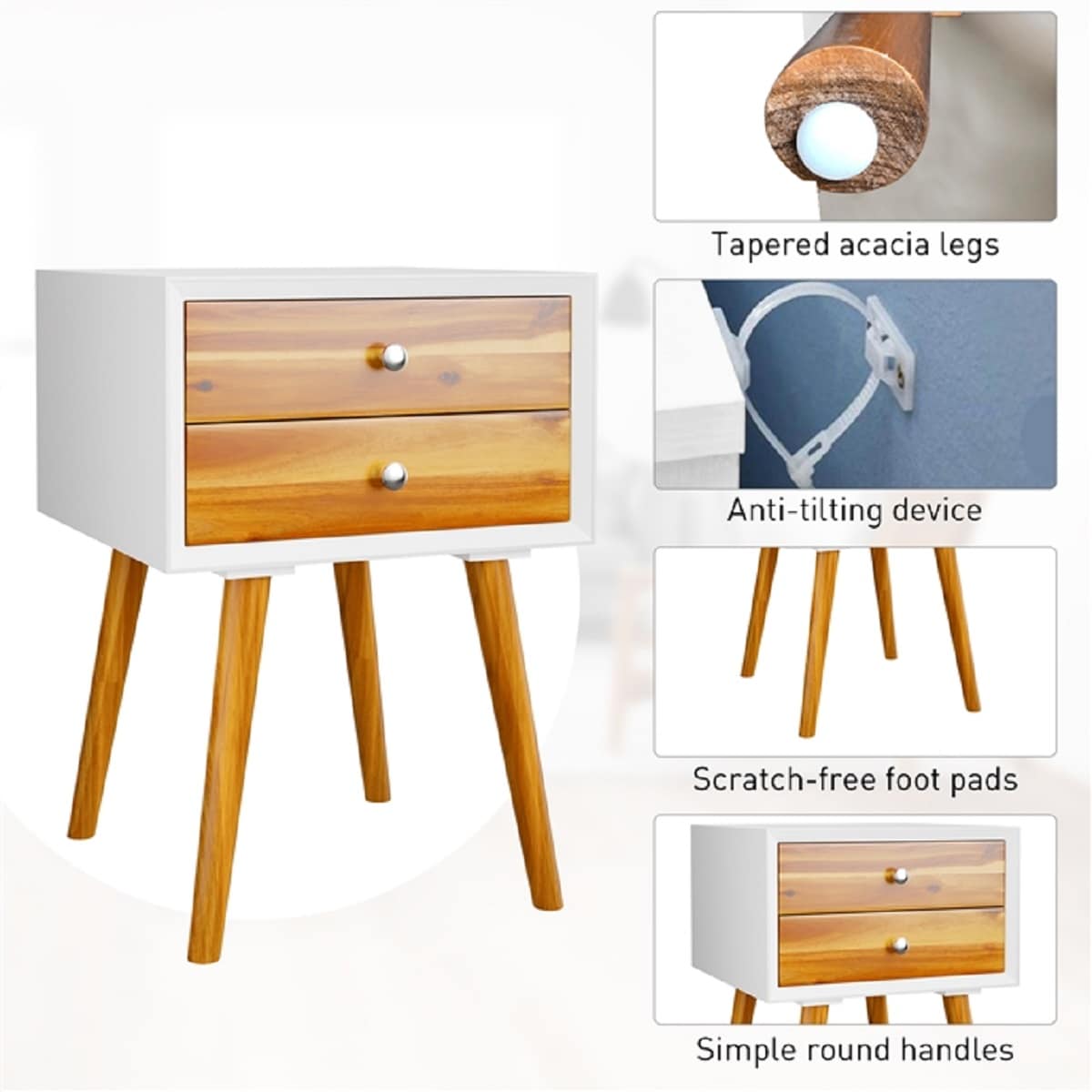 WELLFOR HW-HLY-63800BK nightstands - View #6
