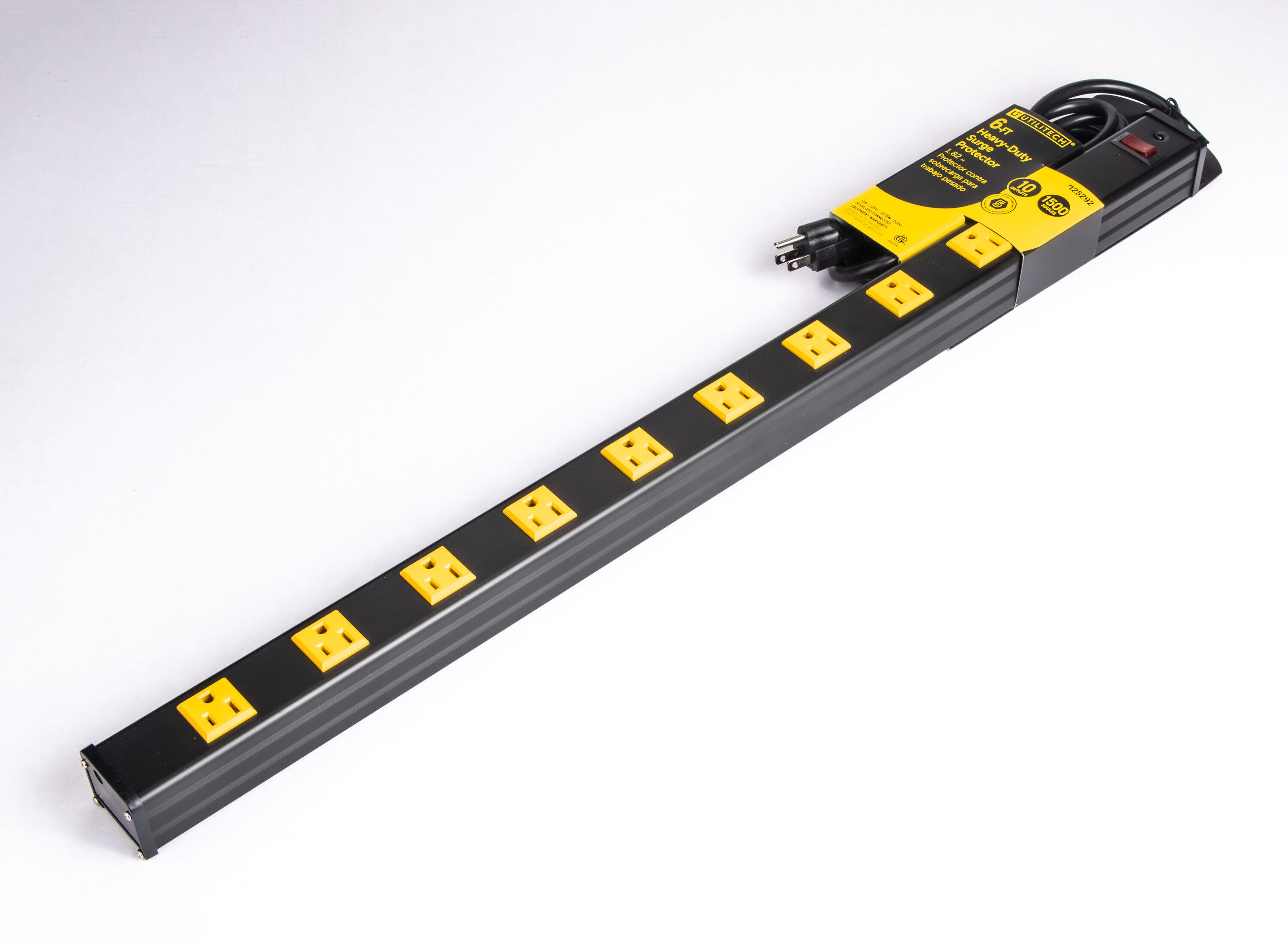 Utilitech 6-ft 10-Outlet Indoor Black Power Strip