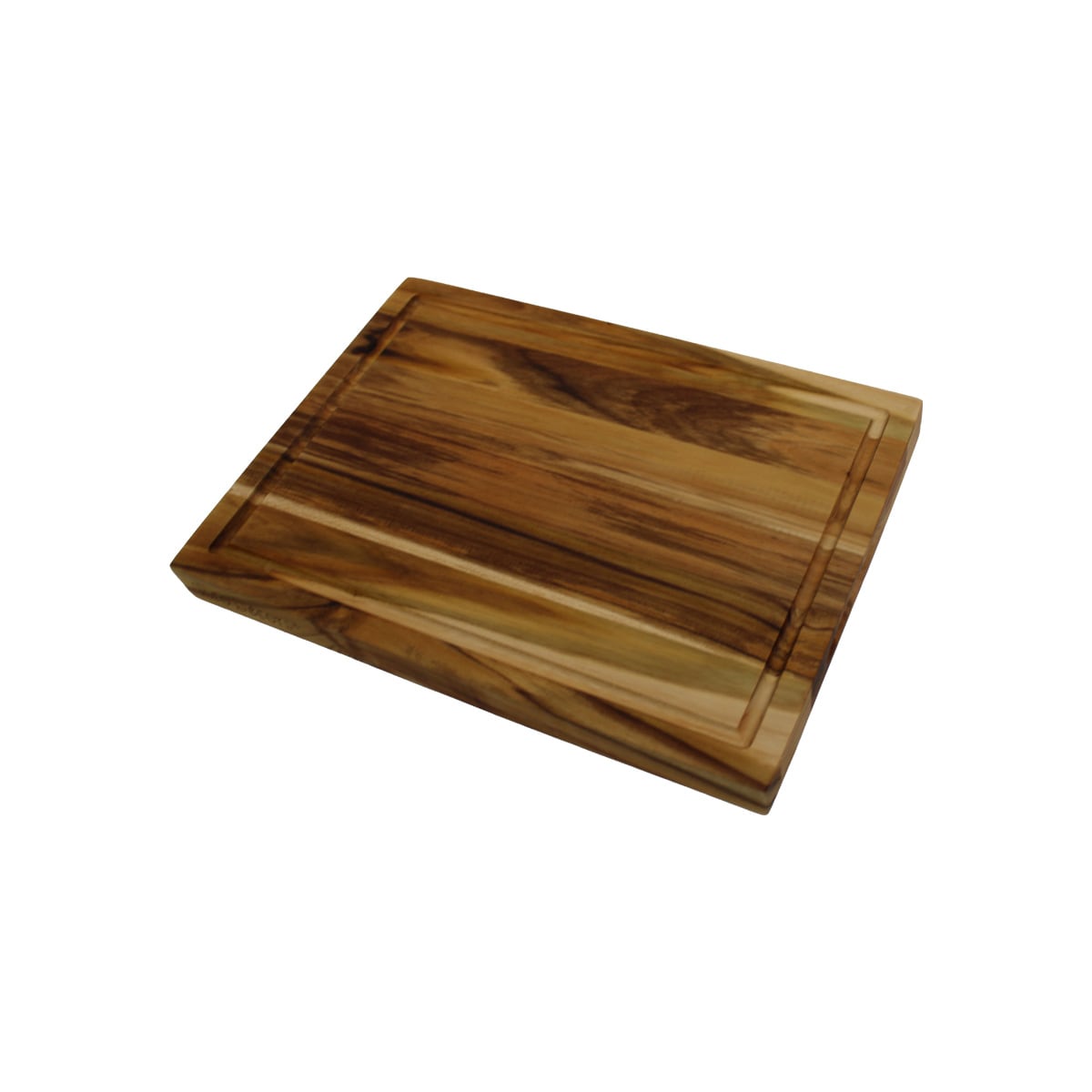 EcoDecors  14in x 10in Reversible Teak Edge Grain Cutting Board with Juice Groove