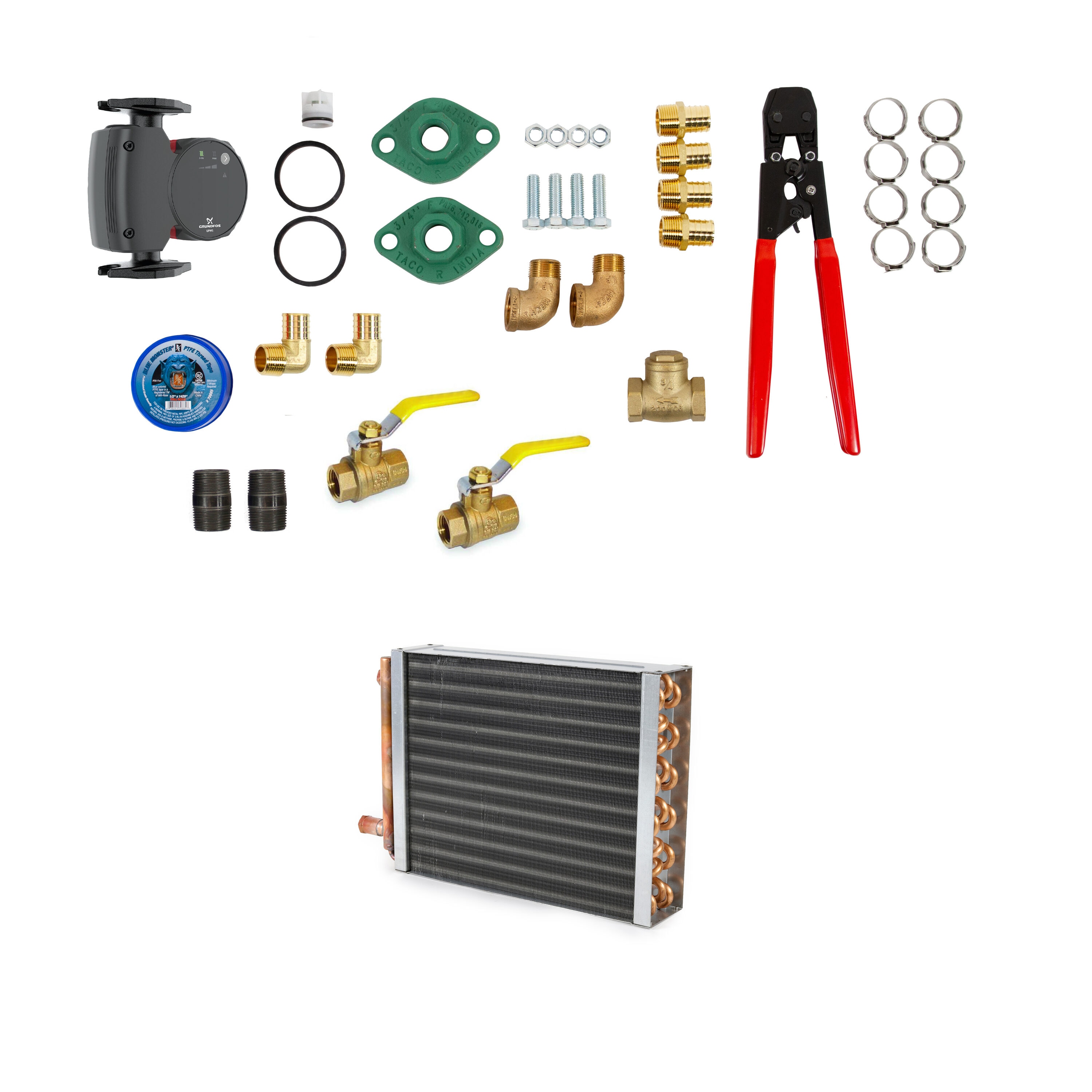 WoodMaster 2500769 Commercial/Residential WM MXBASIC INSTALL KIT CRIMP 95K Water-to-air Heat Exchanger Coil (Max)