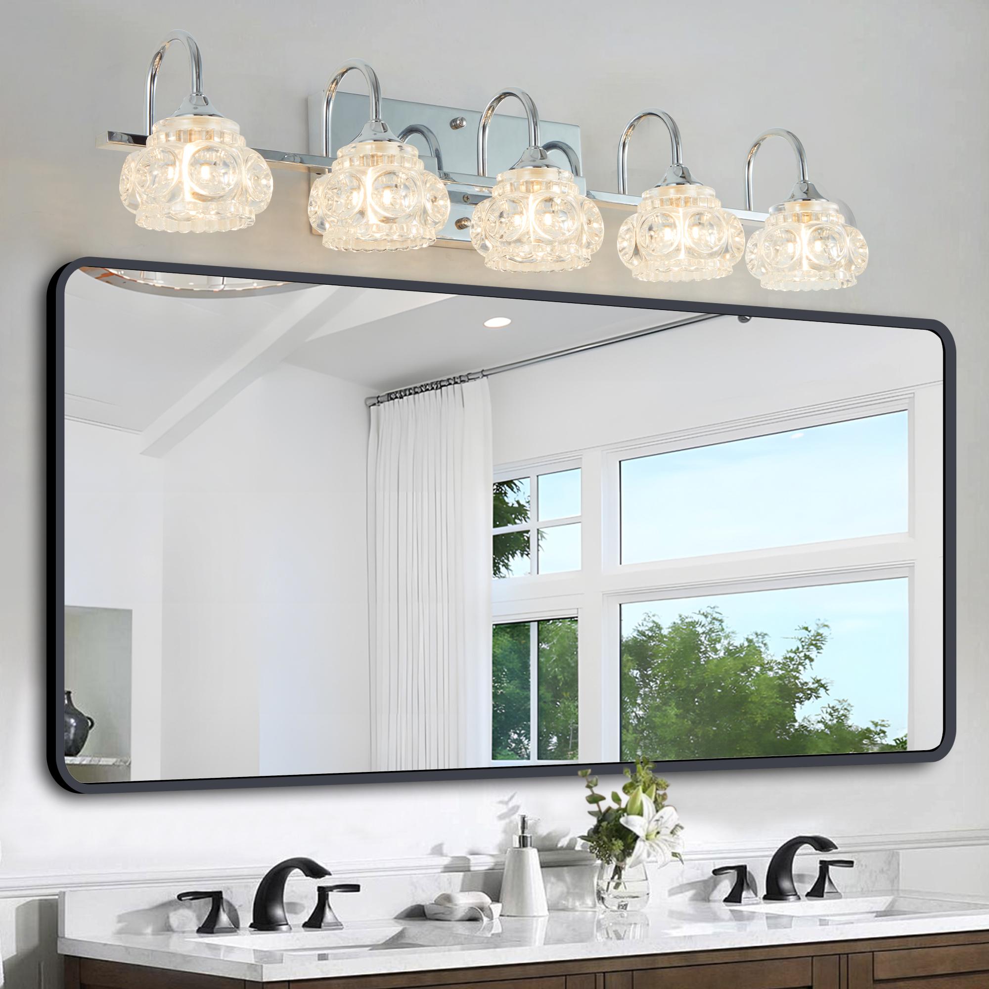 Bayfeve BFLCM-6725-LT Vintage Crystal Vanity Light 29.1-in 5 -Light Brushed Nickel Vintage Vanity light