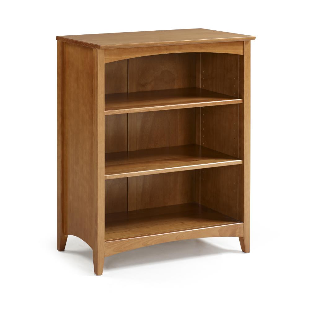 Camaflexi Shaker Style Cherry Wood 3-Shelf Bookcase (30-in W x 36-in H ...