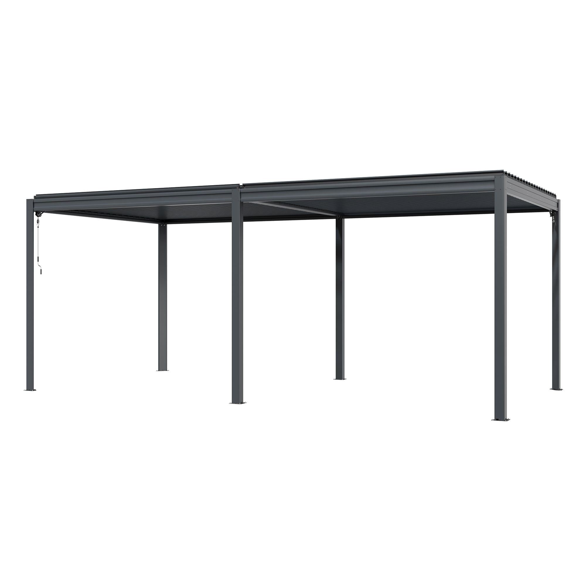 Mondawe MD-LGMF1632-G 10-ft W x 20-ft L x 7-ft 8-in H Gray Metal Freestanding Pergola with Canopy