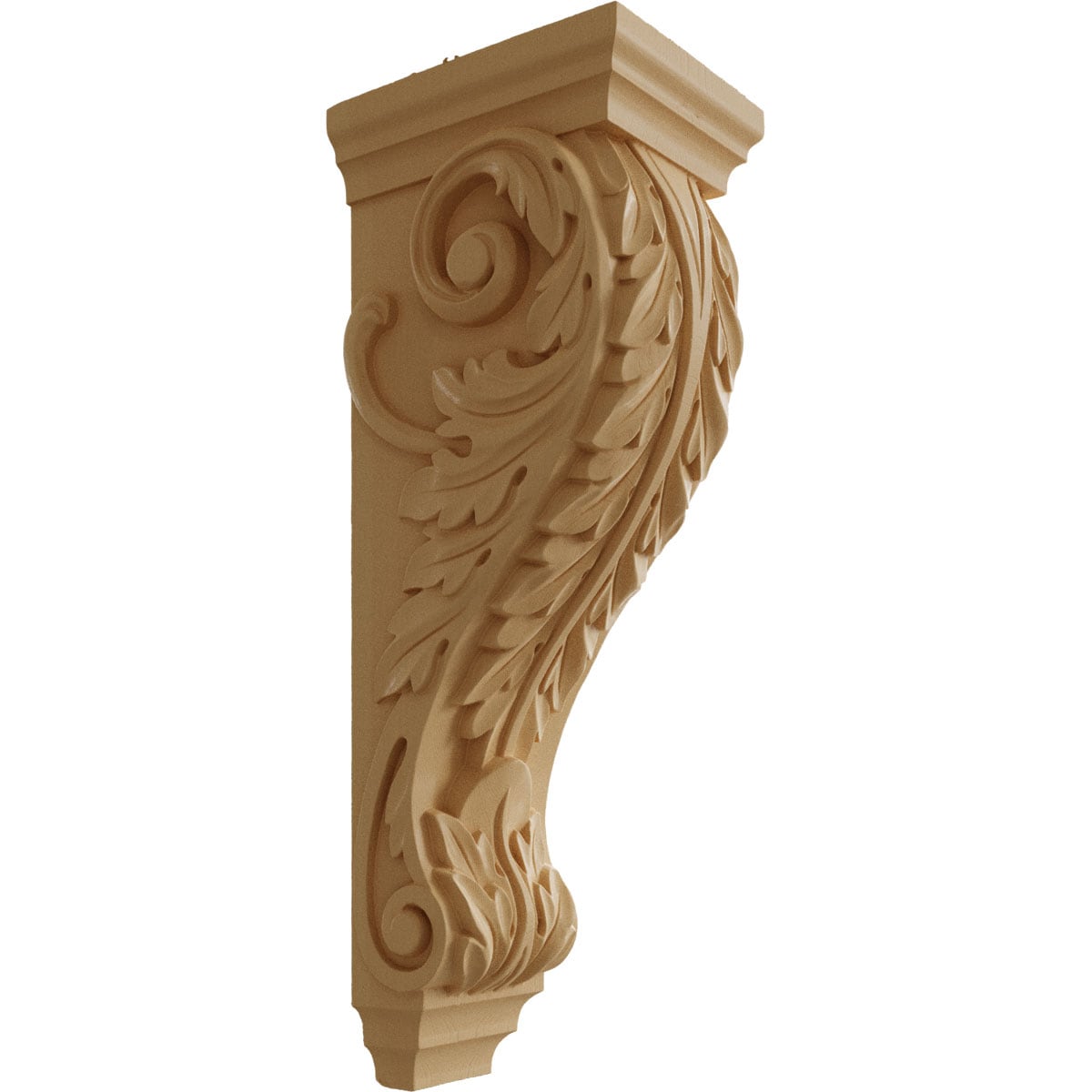 Ekena Millwork CORW07X08X22ACMA 6.5-in x 8.0-in x 22-in Unfinished Maple Wood Paintable/Stainable Corbel