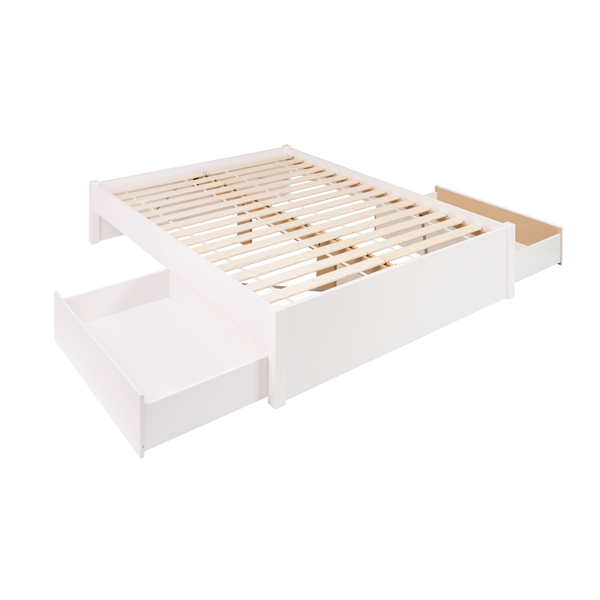 Prepac Select White Queen Composite Platform Bed with Storage in the ...