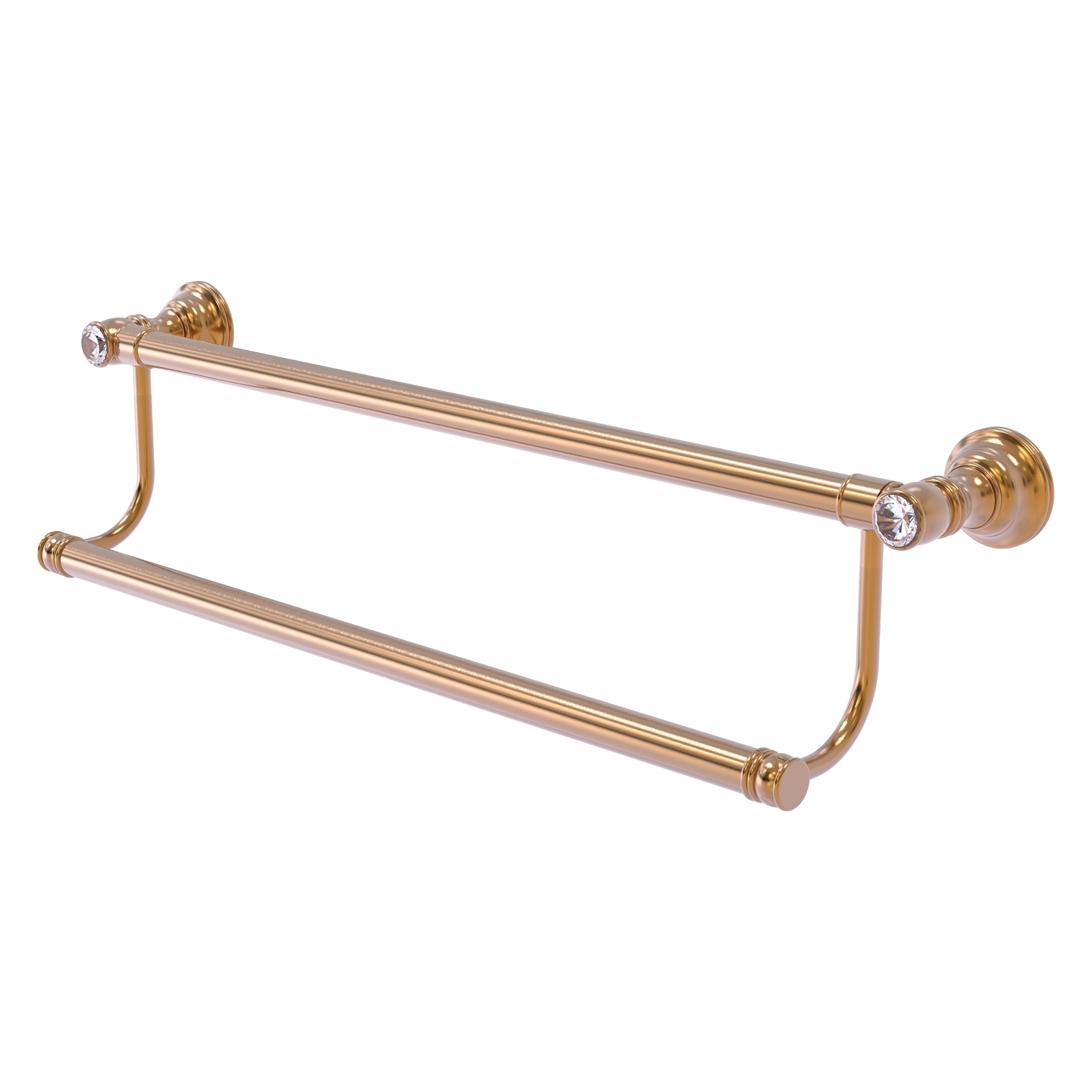 Allied Brass CC-72-36-BBR Carolina Crystal 36-in double Brushed Bronze Wall mount Double Towel Bar