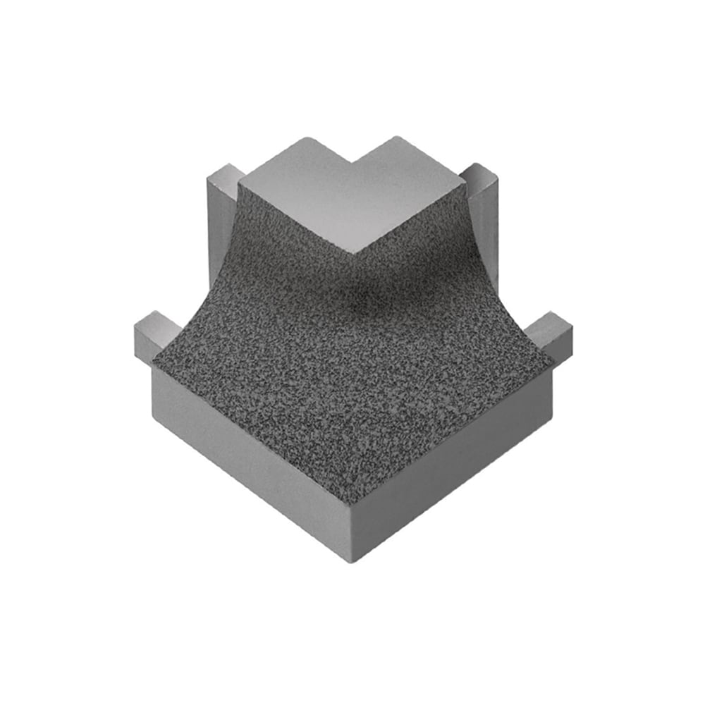 Schluter Systems E90Q/AHK1S/TSSG Dilex-AHK 0.5-in W x 1.0-in L Stone grey textured color-coated aluminum Aluminum Outside corner Tile Edge Trim