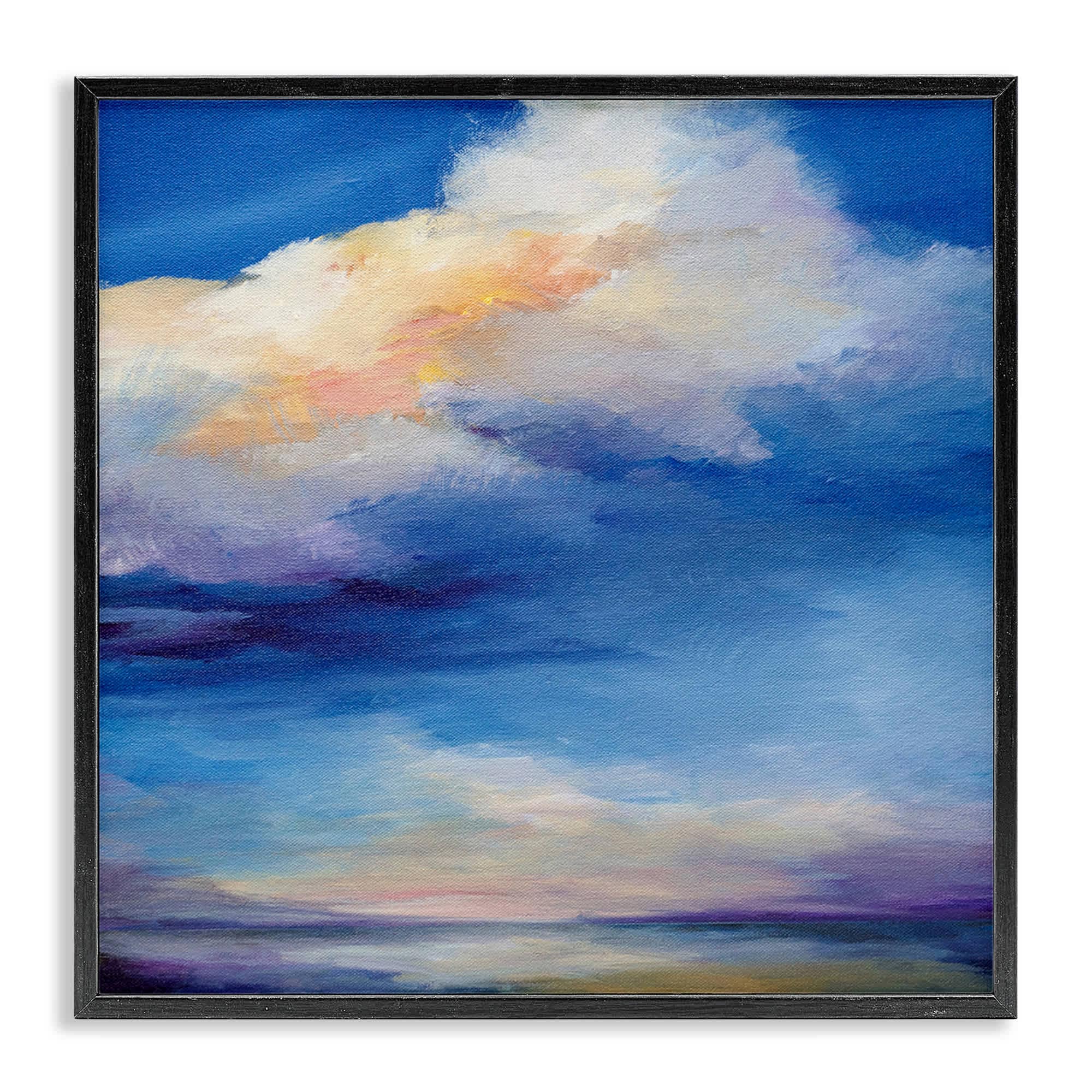 Stupell Industries BS-805-FR-24X24 Pastel Clouds in Vivid Sky Black Framed Giclee Art By Karen Hale 24 x 24