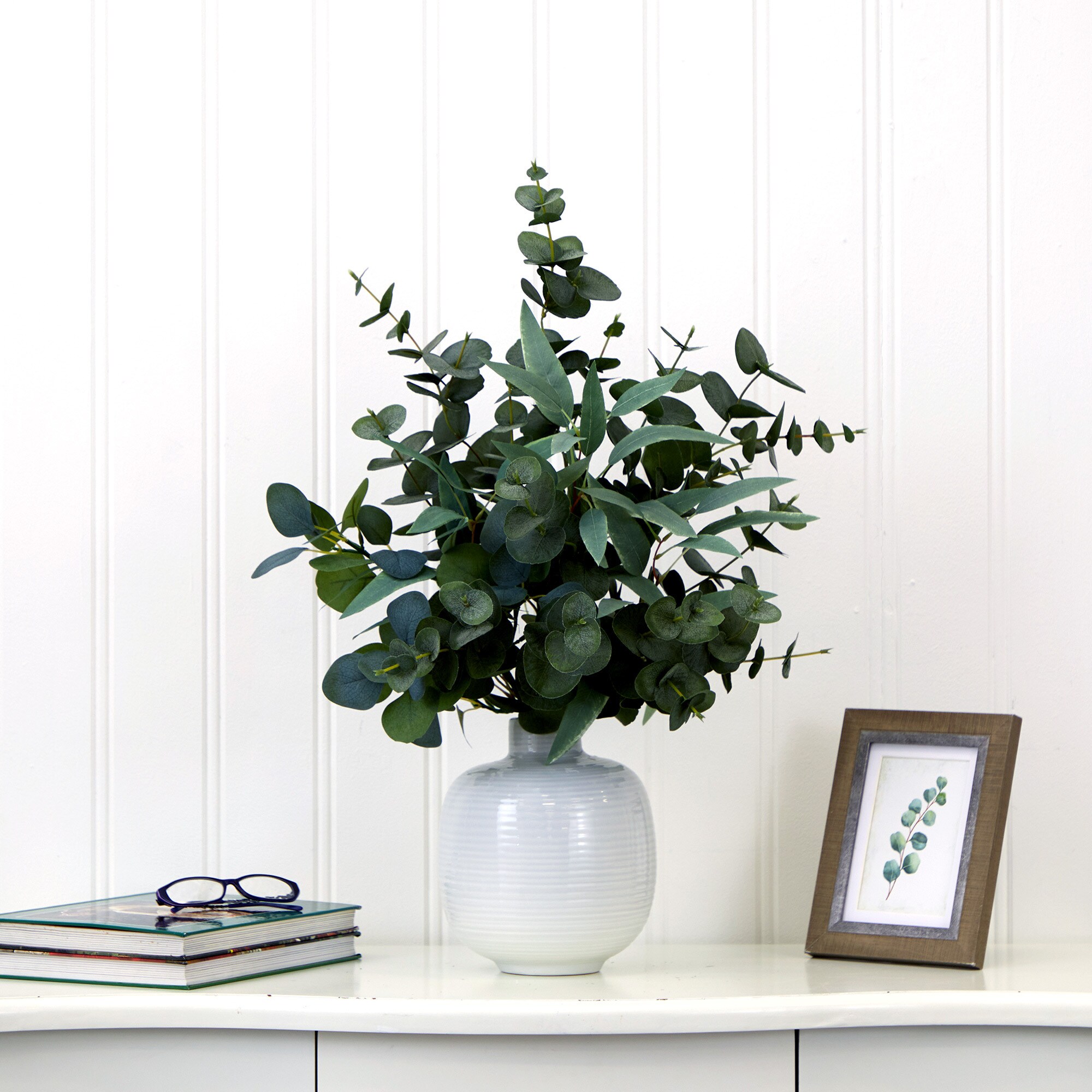 Nearly Natural 24-in Green Indoor Eucalyptus Artificial Flower A2113 at ...