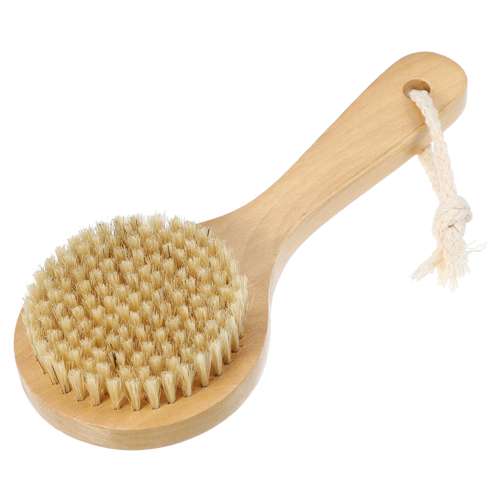 Unique Bargains 1pc Bath Brush Back Scrubber Wood for Shower with Short Handle Brown 7.9 Inches