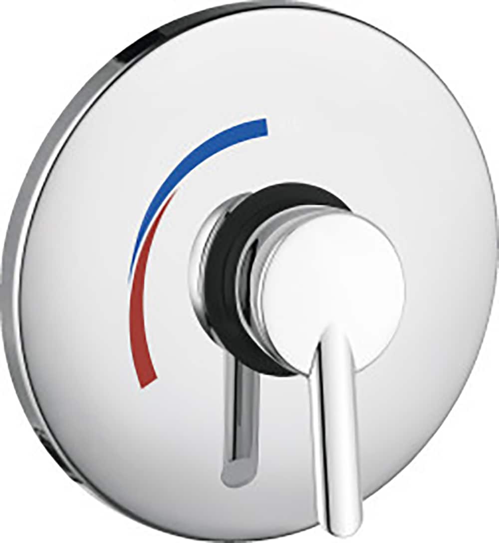 Chrome Wall-Mounted Lever Shower Trim with Brushed Nickel Finish