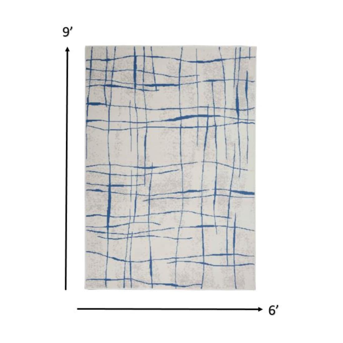 HomeRoots 4000385864 6 x 9 (ft) Polypropylene Ivory Blue Rectangular Indoor Abstract Area rug