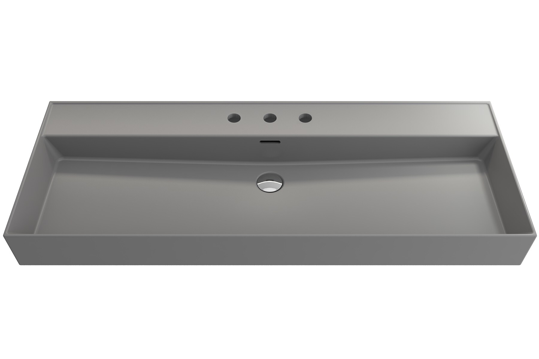 BOCCHI 1394-006-0127 Fire Clay 18.25-in Wall-mount Rectangular Modern Matte Gray Bathroom Sink