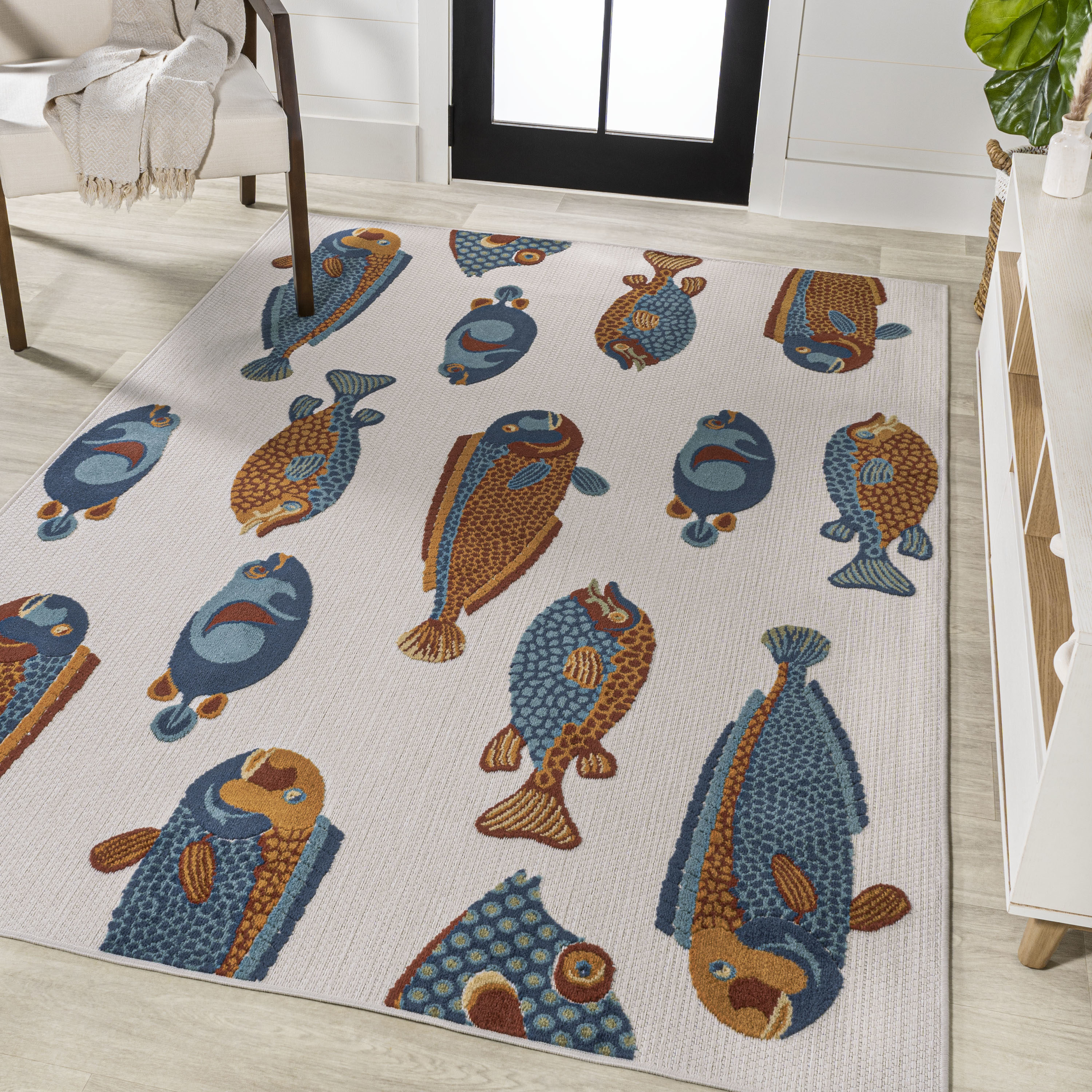 Tropical Fishes Sea Ocean Area Rugs Floor Carpet Mat Living Room Bedroom Kitchen 