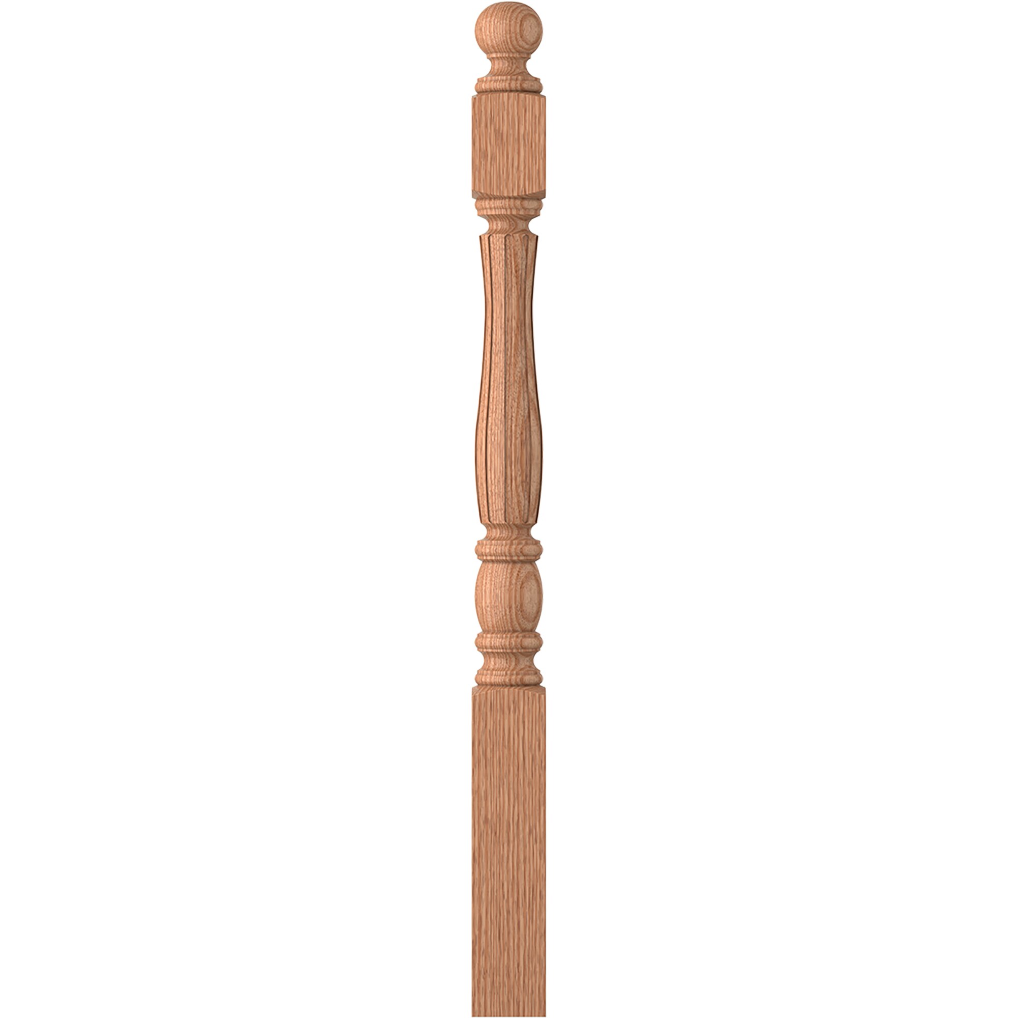 L.J. Smith Stair Systems LJF-3340BT-O Briarcliffe 3.5-in x 47.6875-in Unfinished Red oak Starting Stair Newel Post