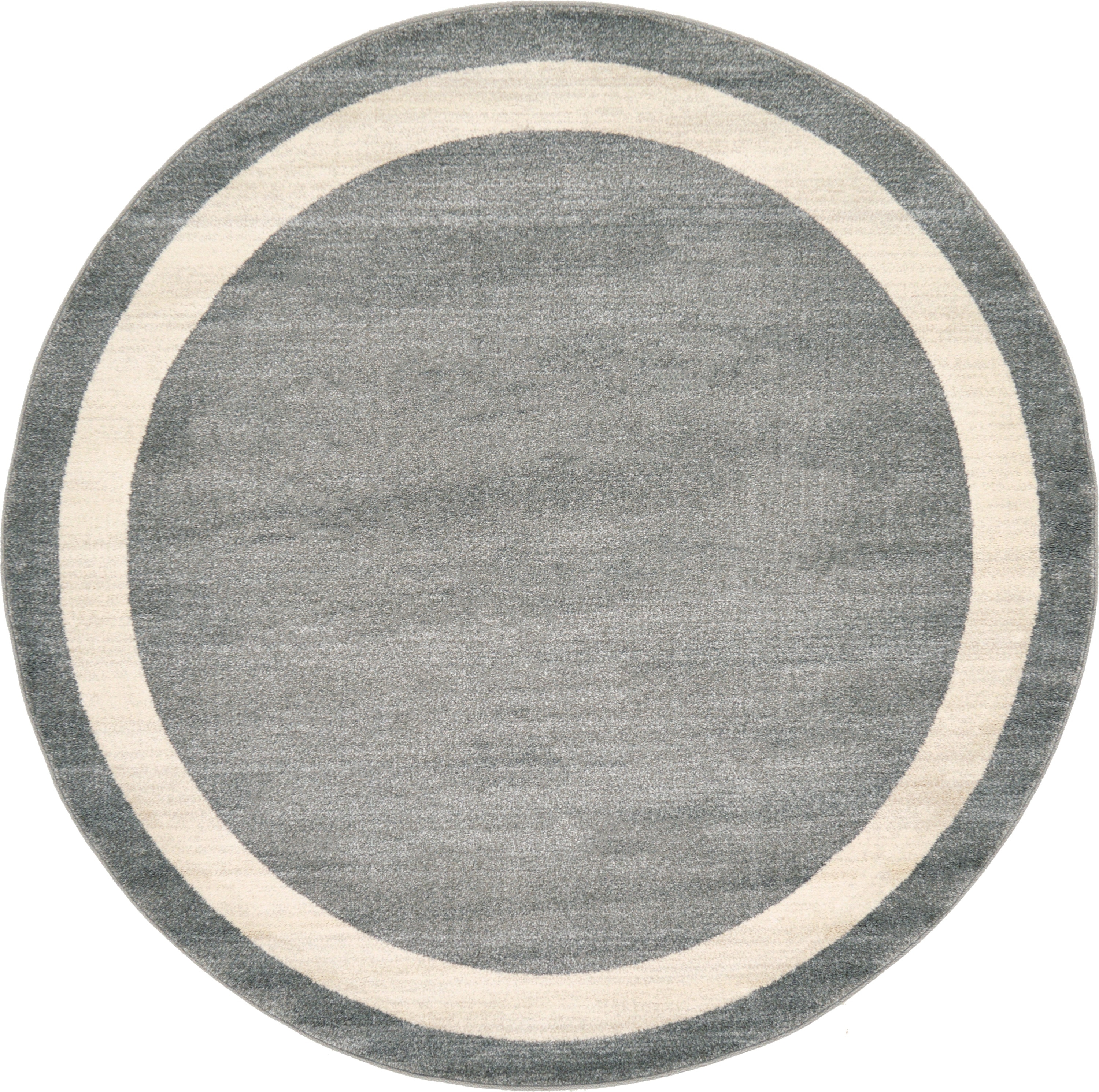 Unique Loom 3127341 Maria Del Mar 6 x 6 (ft) Loomed Polypropylene Gray/Ivory Round Indoor Border Industrial Area rug