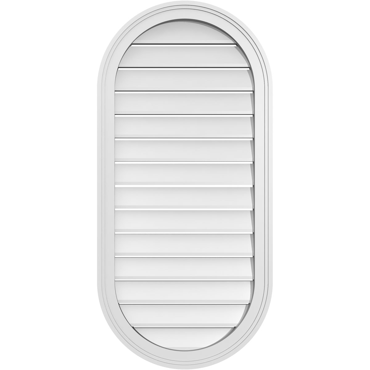 Ekena Millwork GVPVR20X4202SF 20-Inches x 42-Inches Off-white Oval PVC Gable Louver Vent