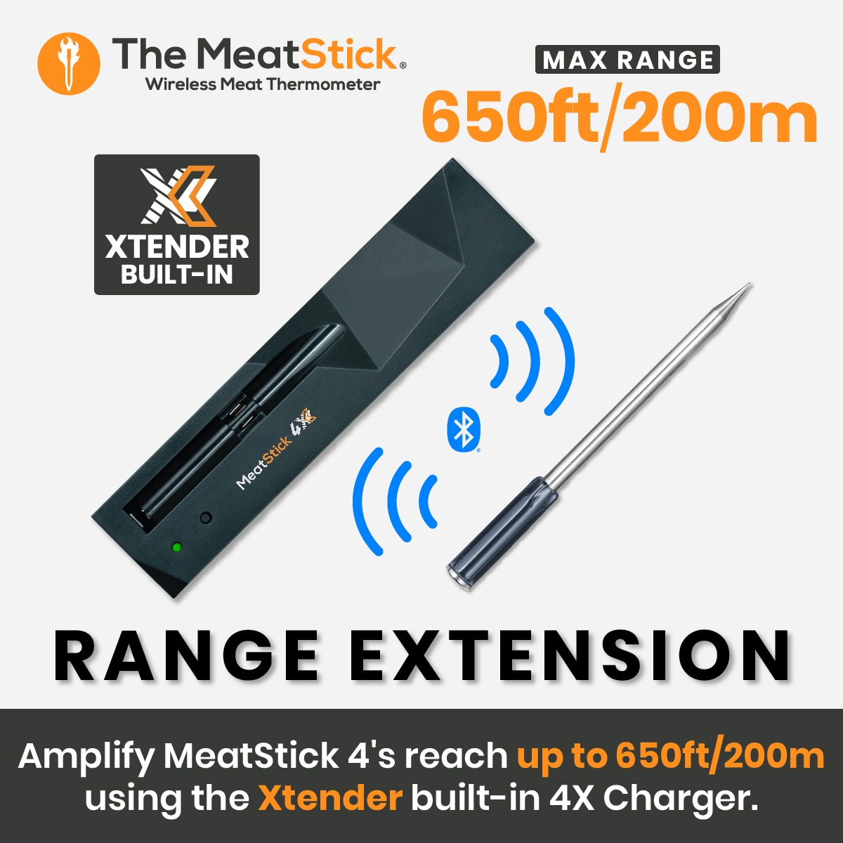 The MeatStick MeatStick 4 Series Rectangle Bluetooth Compatibility Grill  Thermometer in the Grill Thermometers department at